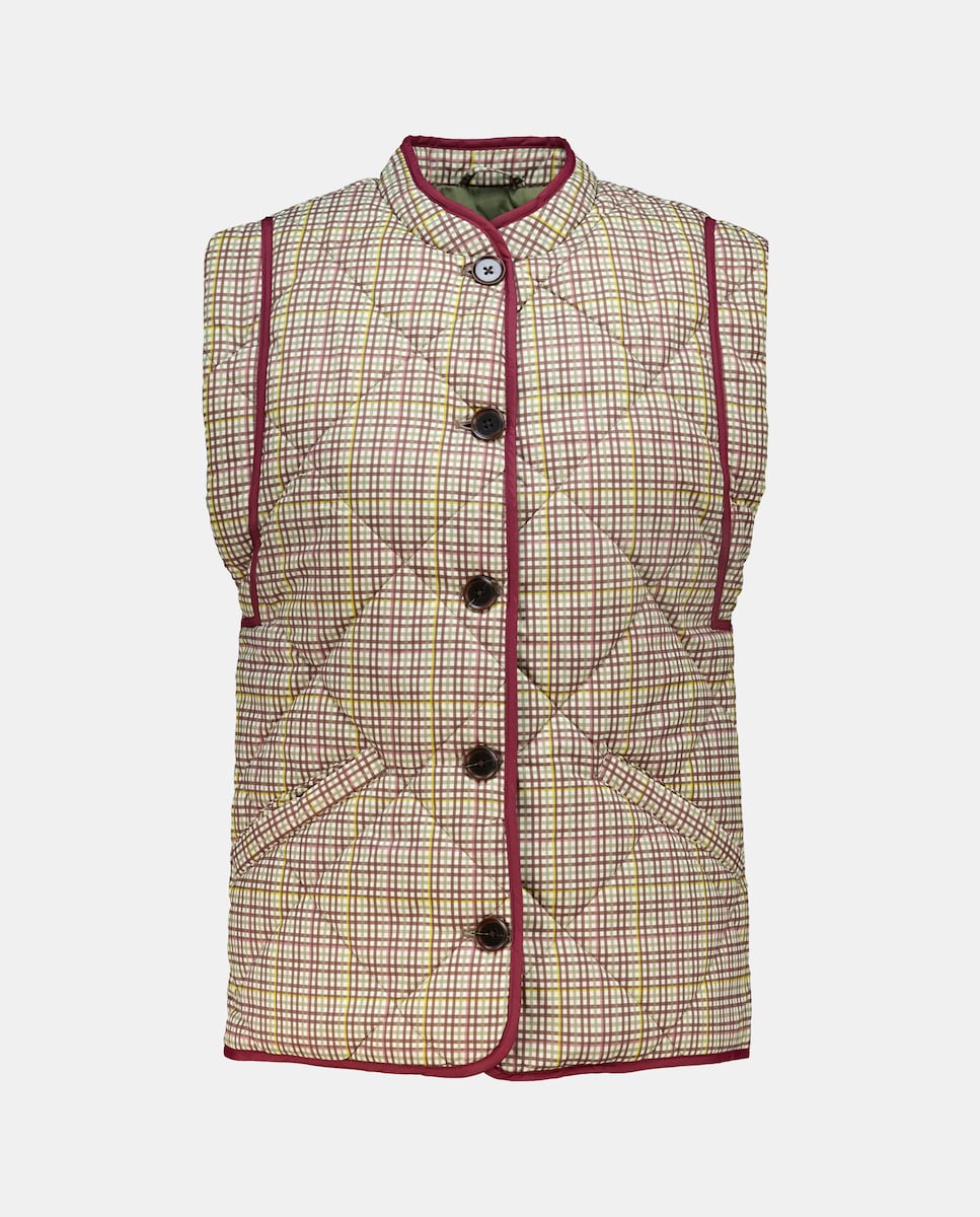 Chaleco de mujer acolchado rombos estampado Multicolor-4