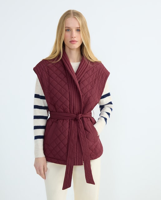 Imagen 0 de Chaleco de mujer acolchado rombos con cinturón