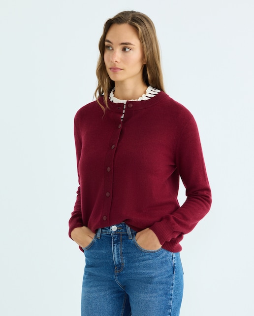 Imagen 0 de Cardigan de mujer cuello caja 100% lana