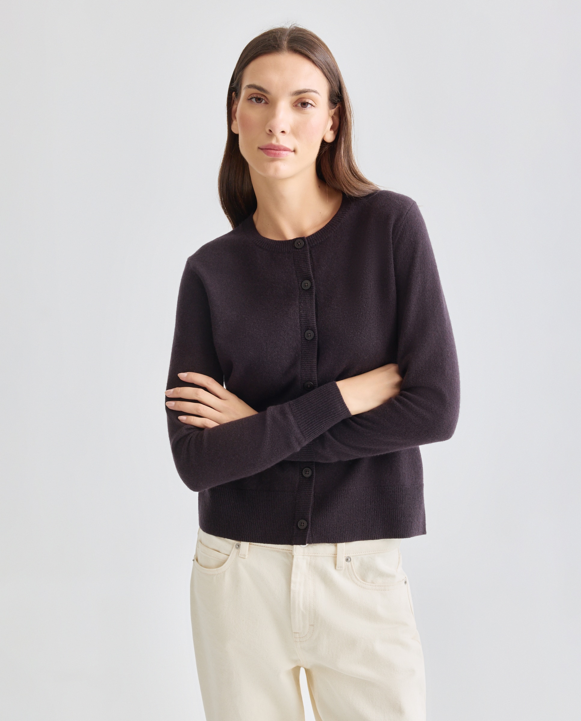 Imagen 0 de Cardigan de mujer cuello caja 100% lana