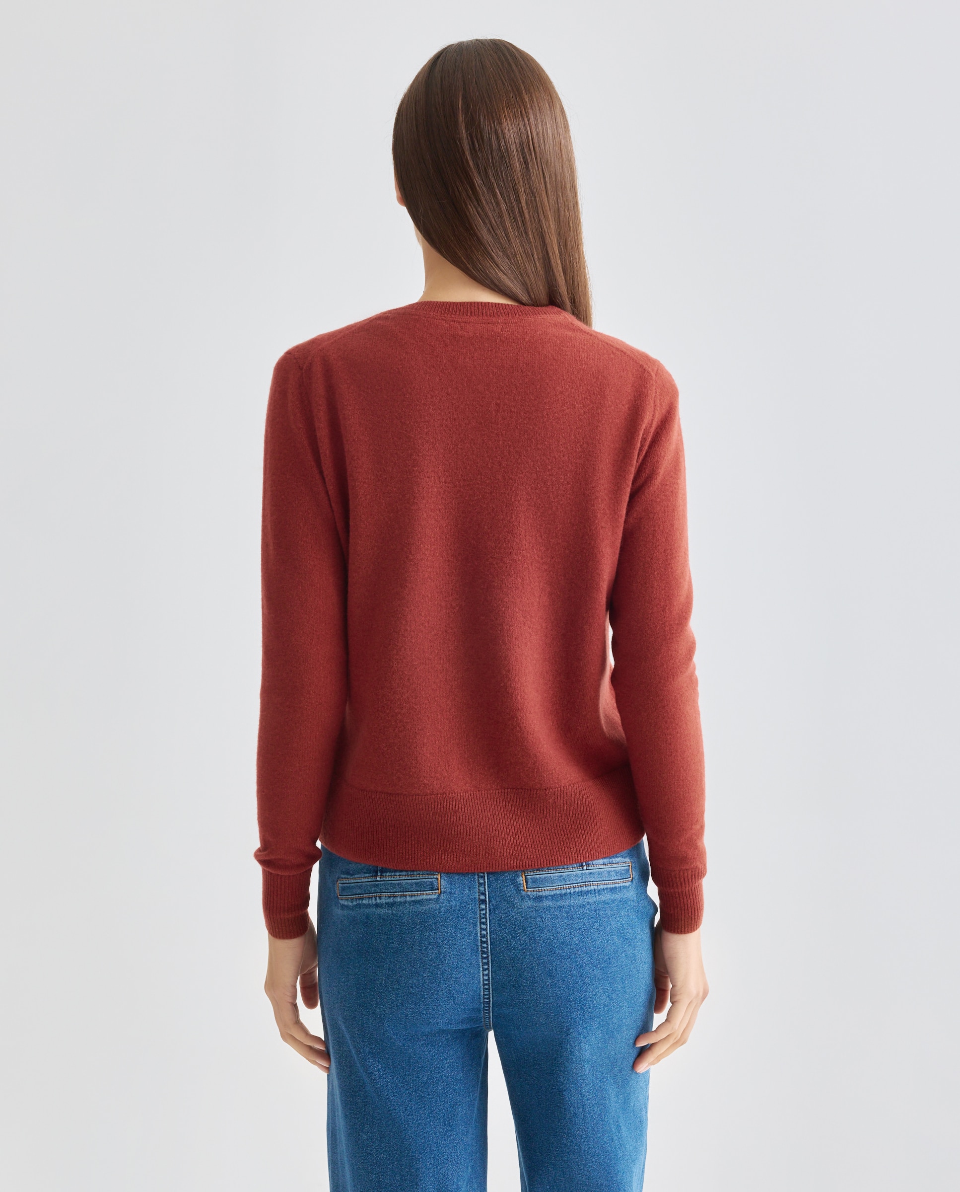 Cardigan de mujer cuello caja 100% lana Azafrán-3