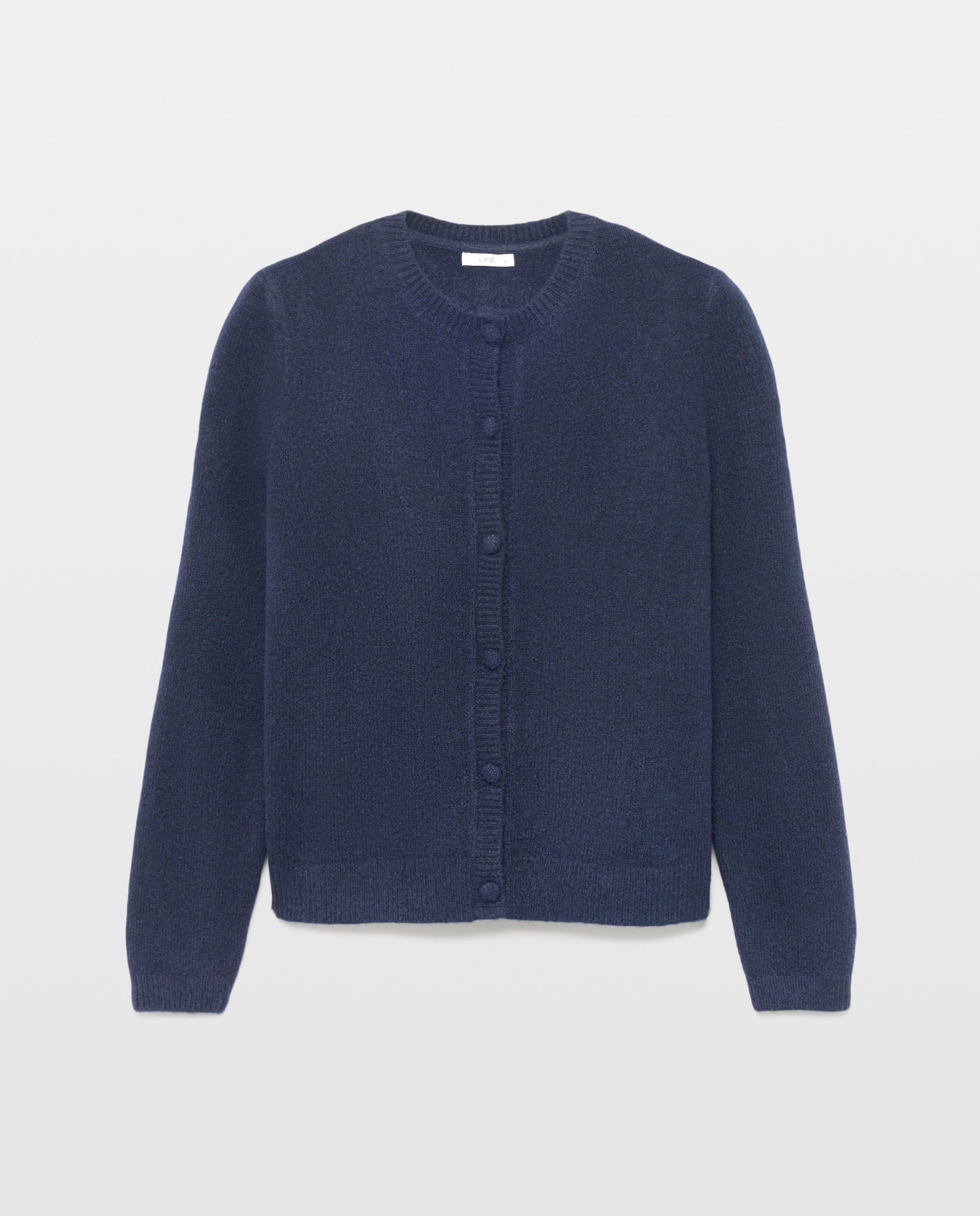 Cardigan básico de mujer cuello caja Azul marino-4