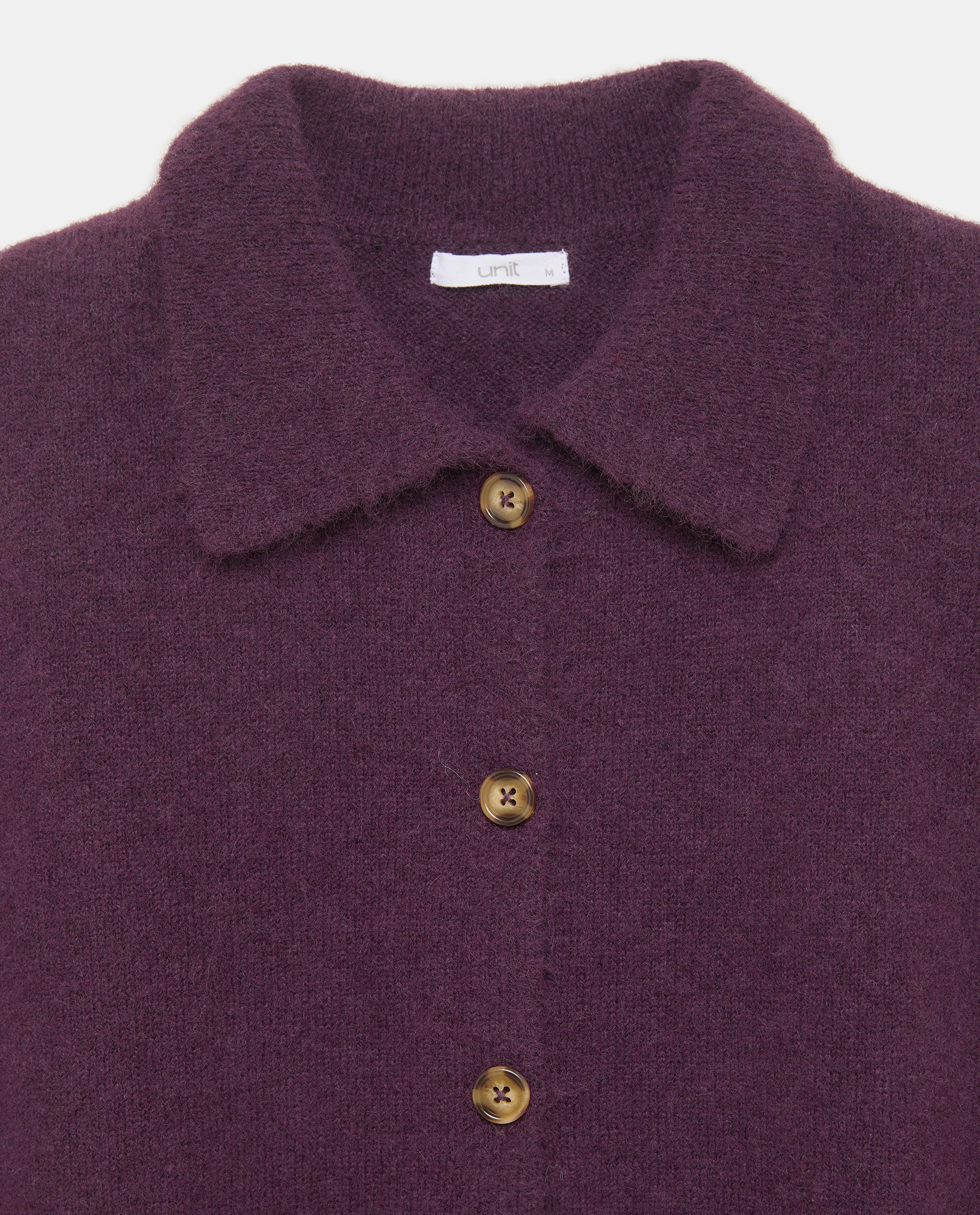 Chaleco de mujer cuello polo abotonado con hombrera Morado-5