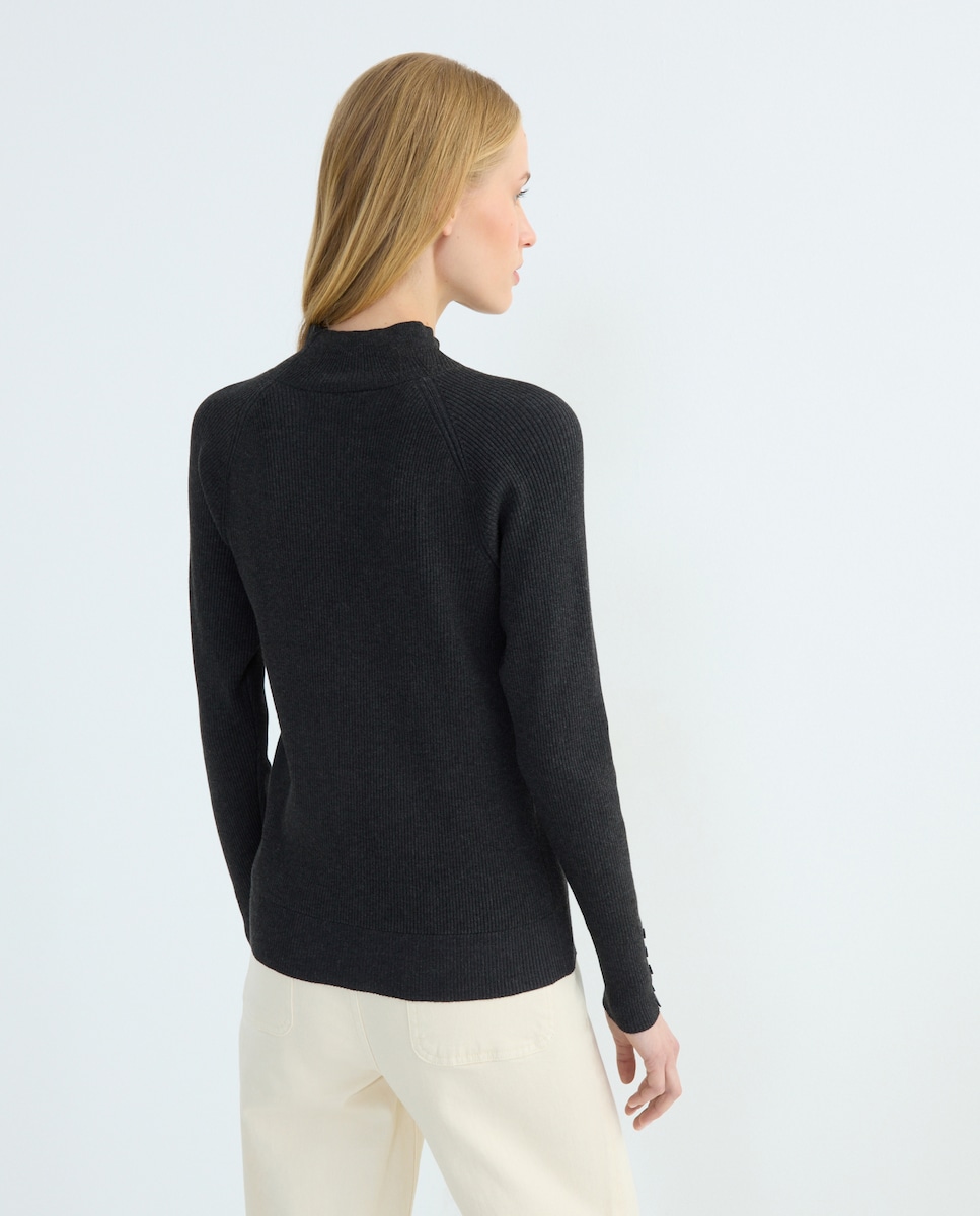 Jersey de mujer básico cuello perkins 830 Antracita-2