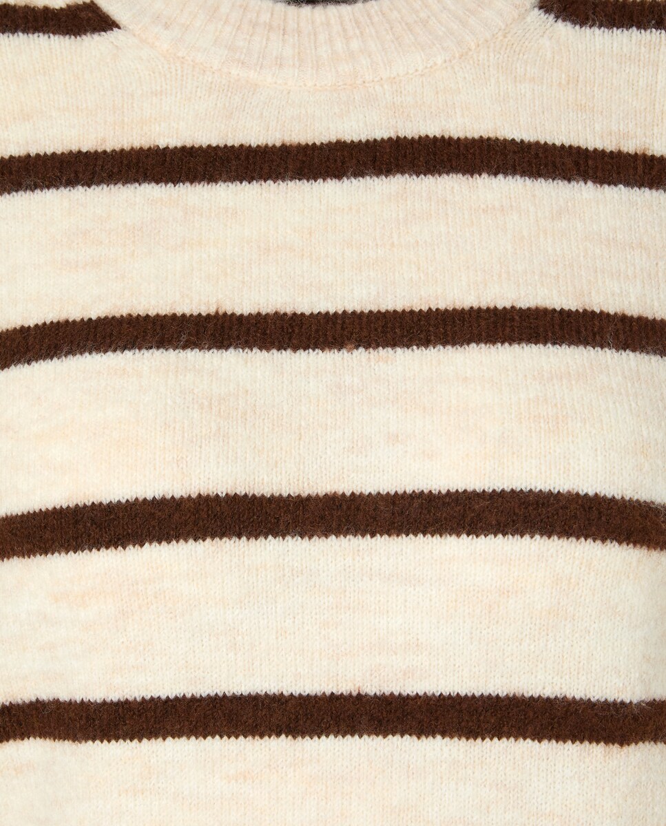 Jersey de mujer básico cuello caja Marrón-5