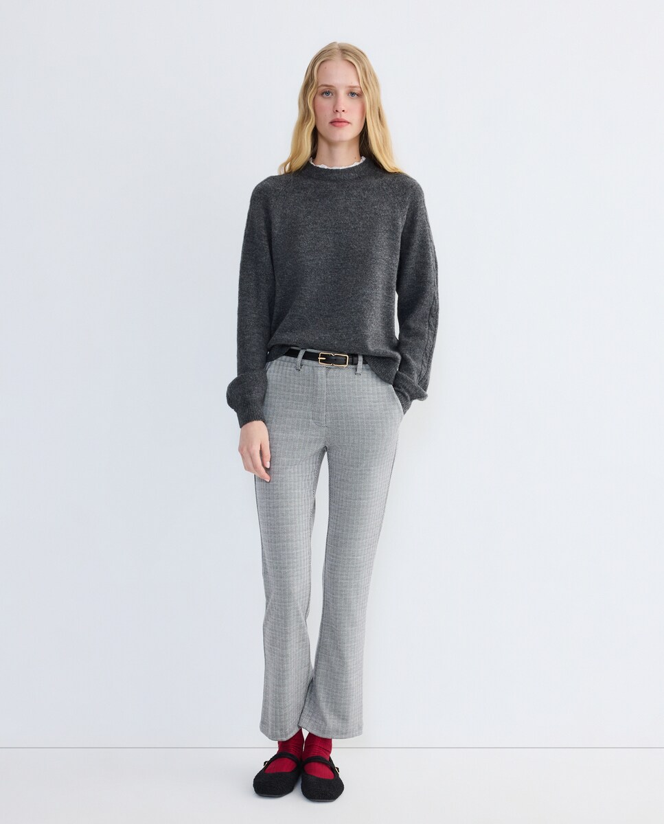 Jersey de mujer detalle lace en el cuello 830 Antracita-2