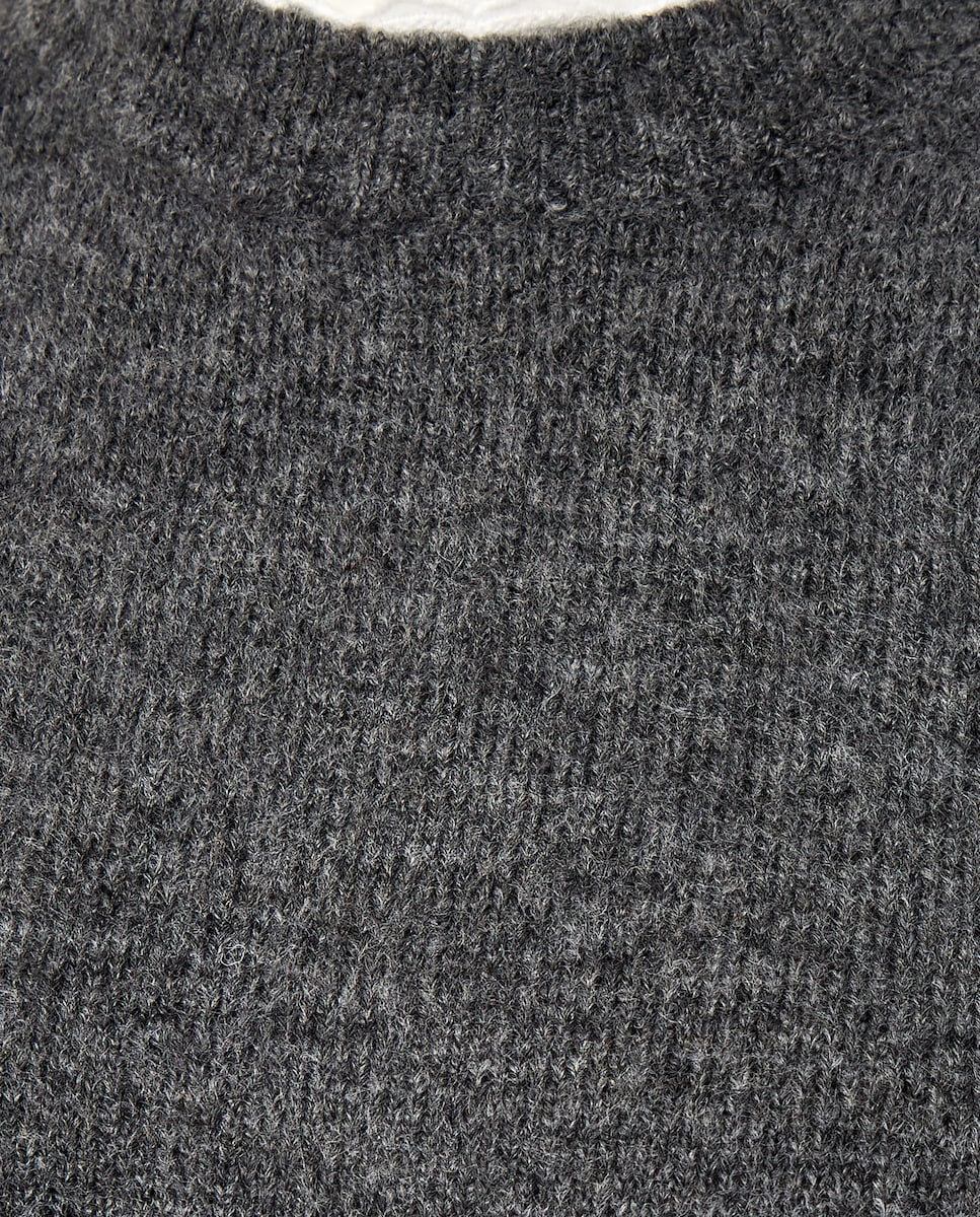 Jersey de mujer detalle lace en el cuello 830 Antracita-5