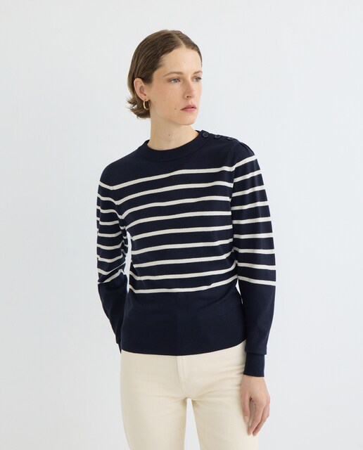 Imagen 0 de Jersey de mujer cuello caja con botones en el hombro