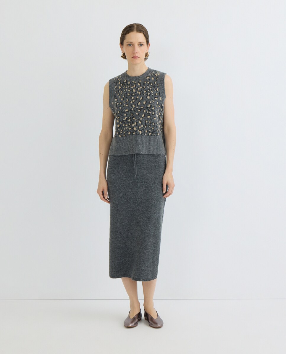 Chaleco de mujer de punto animal print Multicolor-2