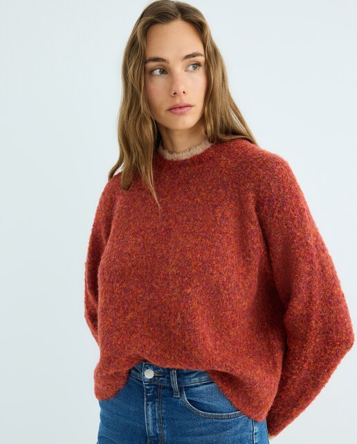 Imagen 0 de Jersey de mujer de punto bucle y contraste