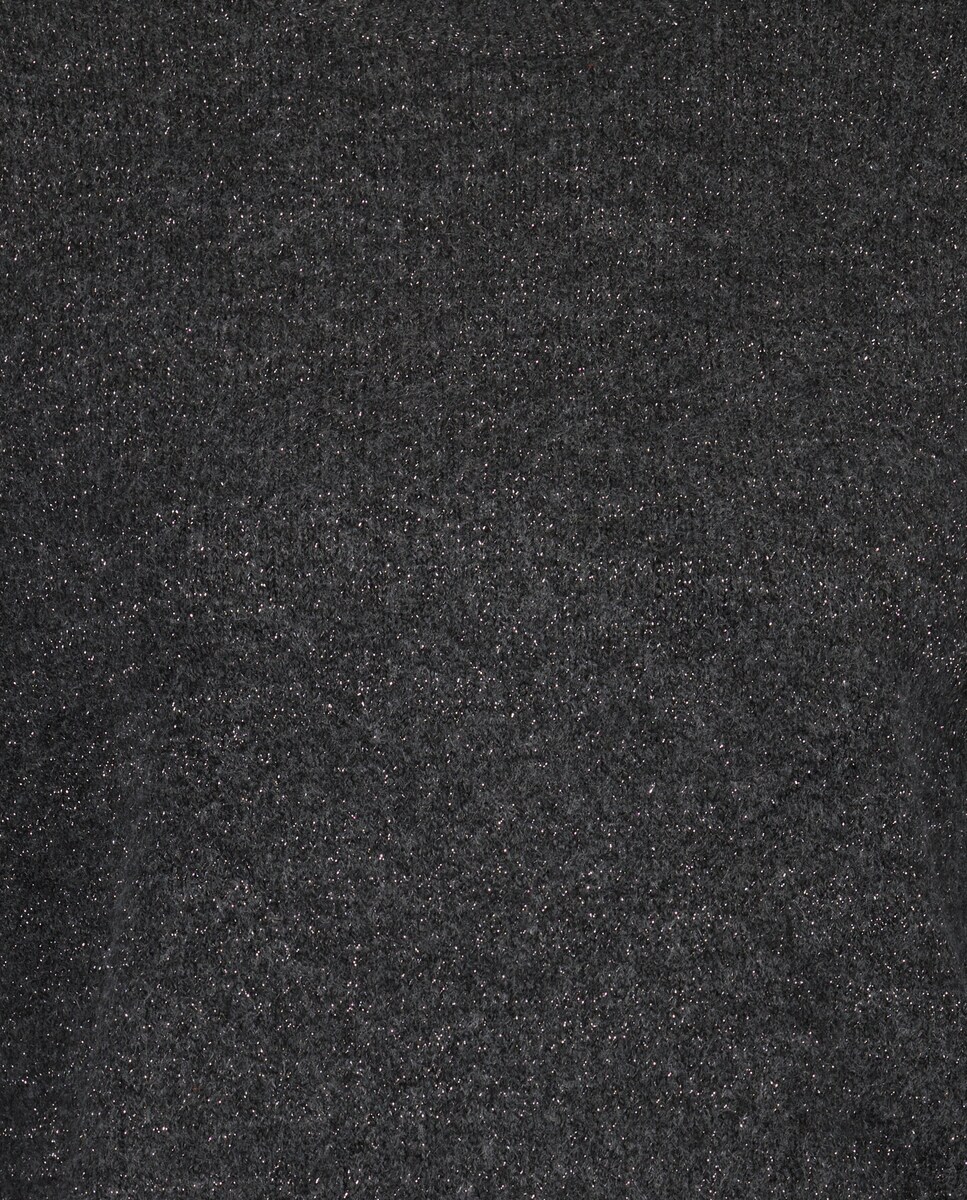 Jersey de mujer cuello caja con hilo metálico y lazada 830 Antracita-5