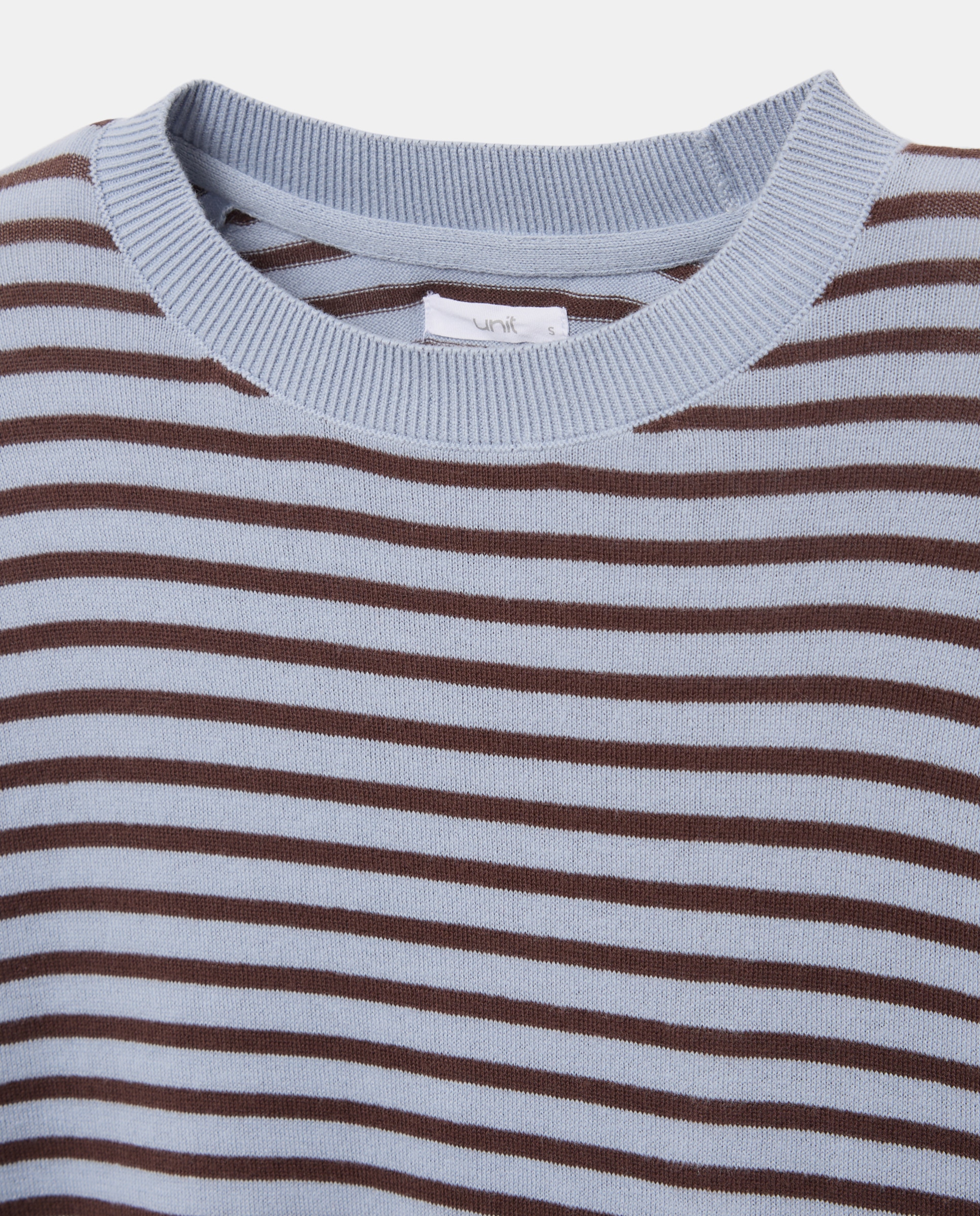 Jersey fino básico de mujer cuello caja y rayas Azul-5