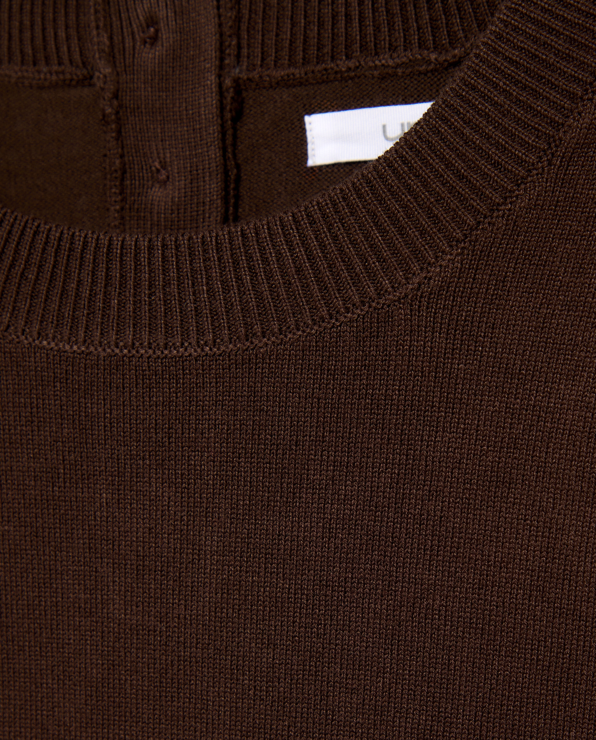 Jersey básico de mujer manga corta y cuello caja Chocolate-5