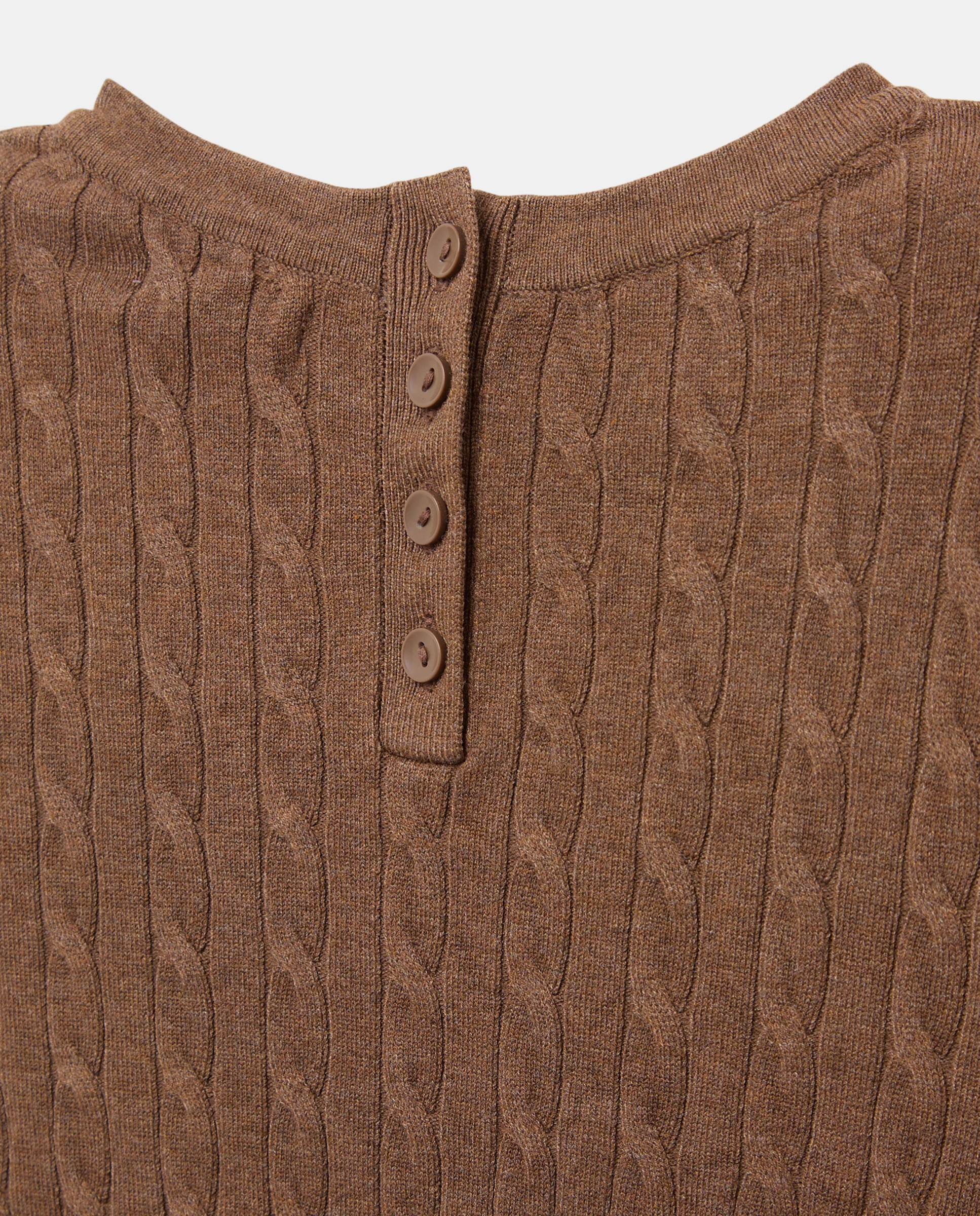 Jersey básico de mujer de ochos manga corta Marrón-5