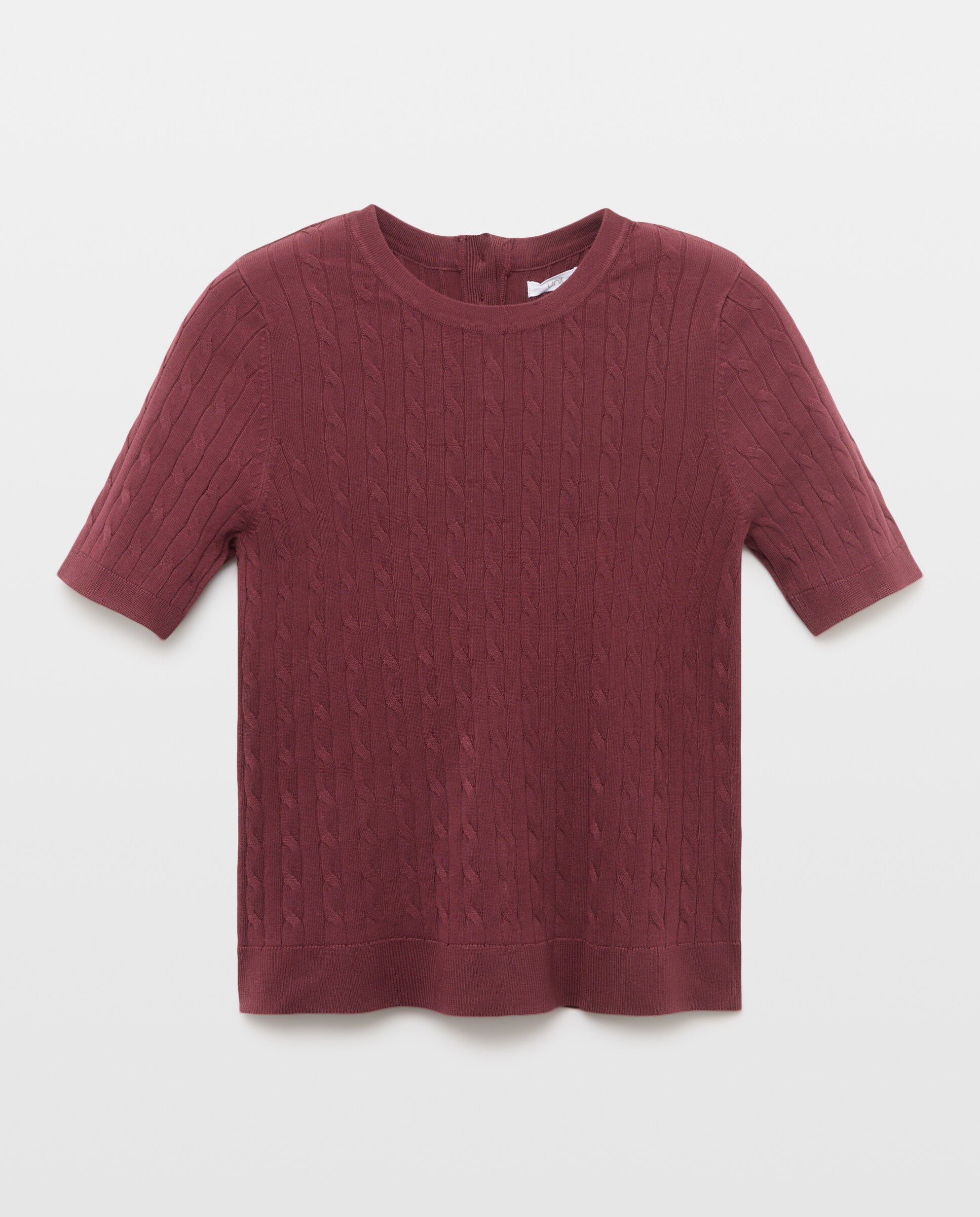 Jersey básico de mujer de ochos manga corta 290 Burdeos-4