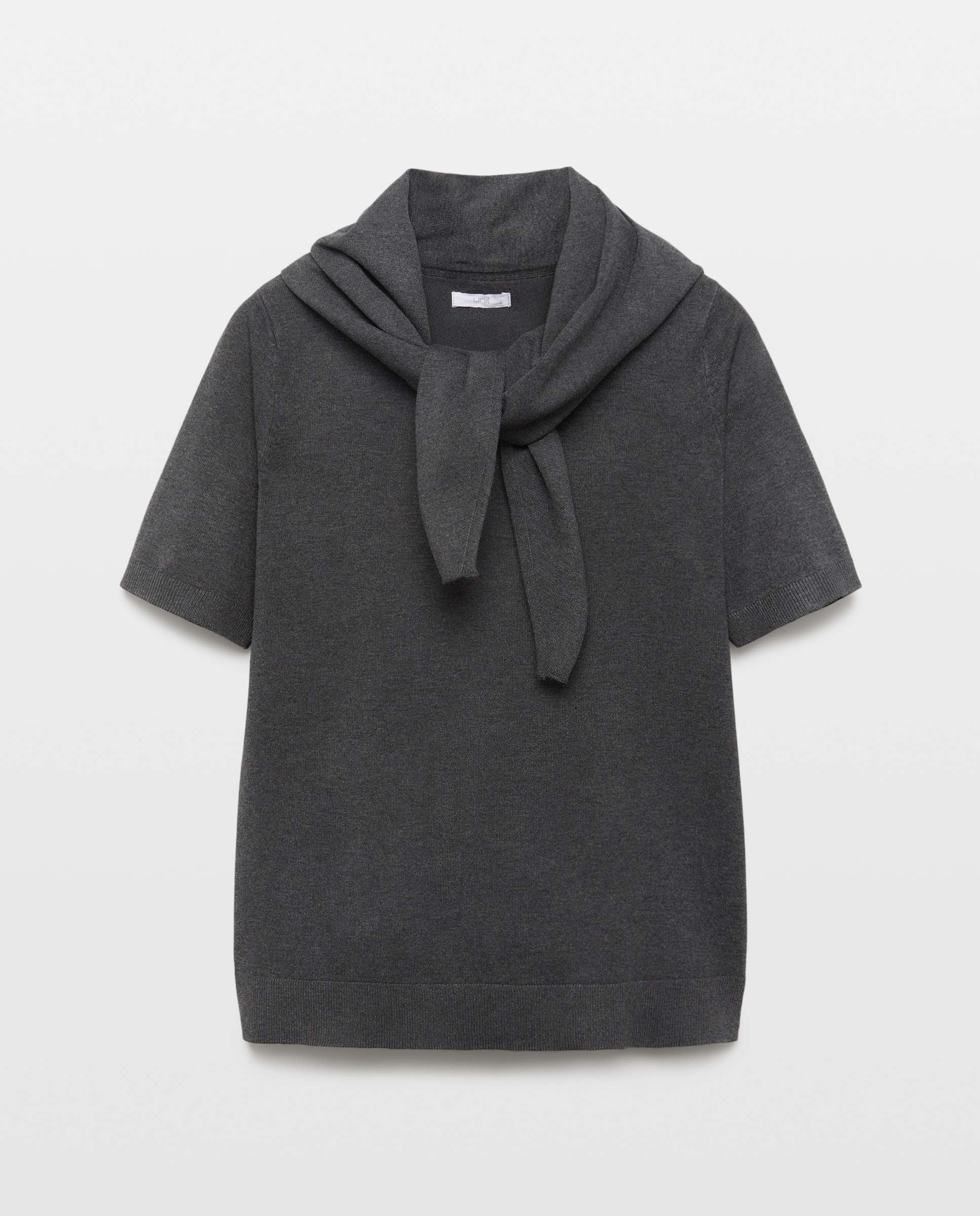Jersey de mujer de manga corta y pañuelo 830 Antracita-4
