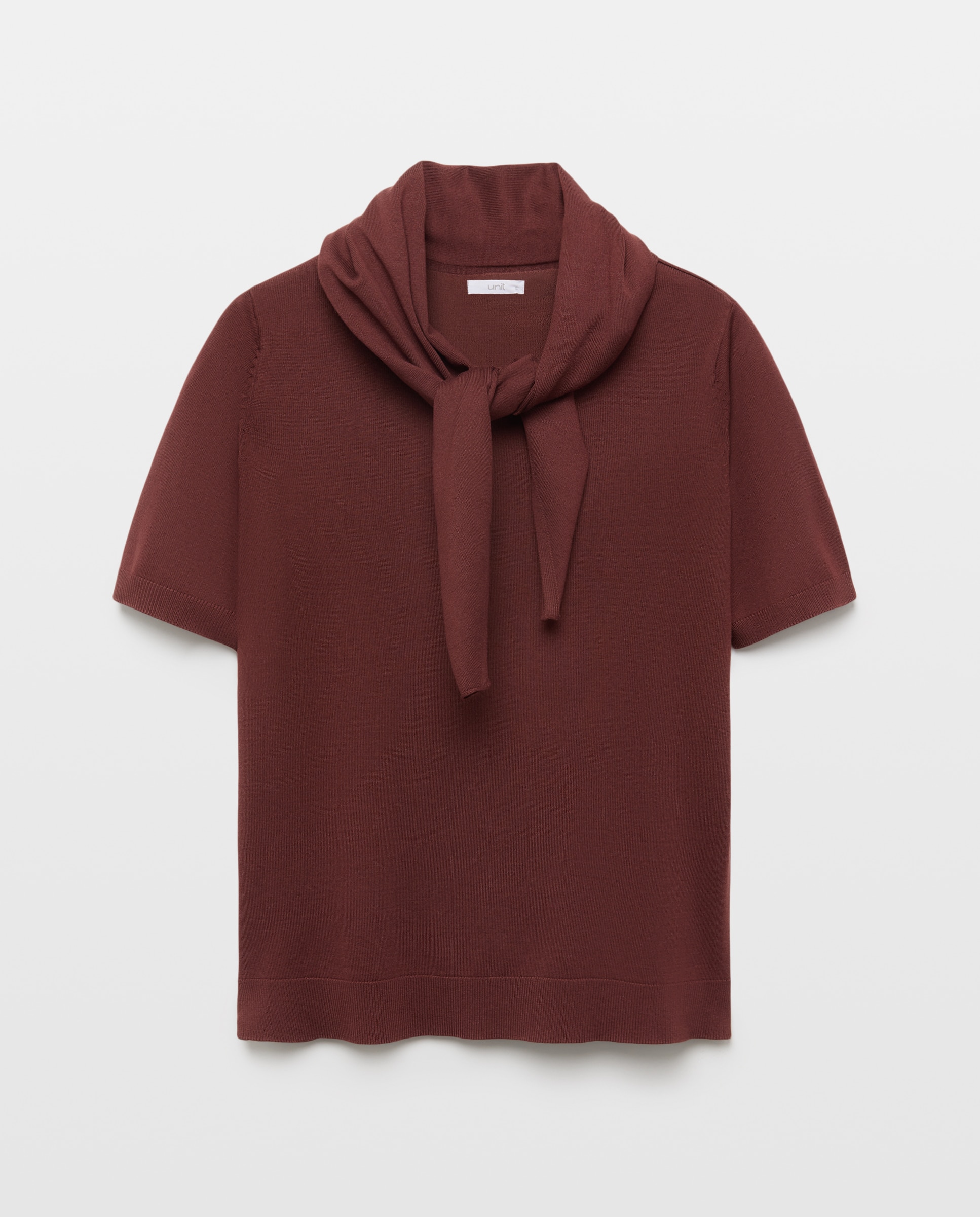 Jersey de mujer de manga corta y pañuelo 770 Terracota-4
