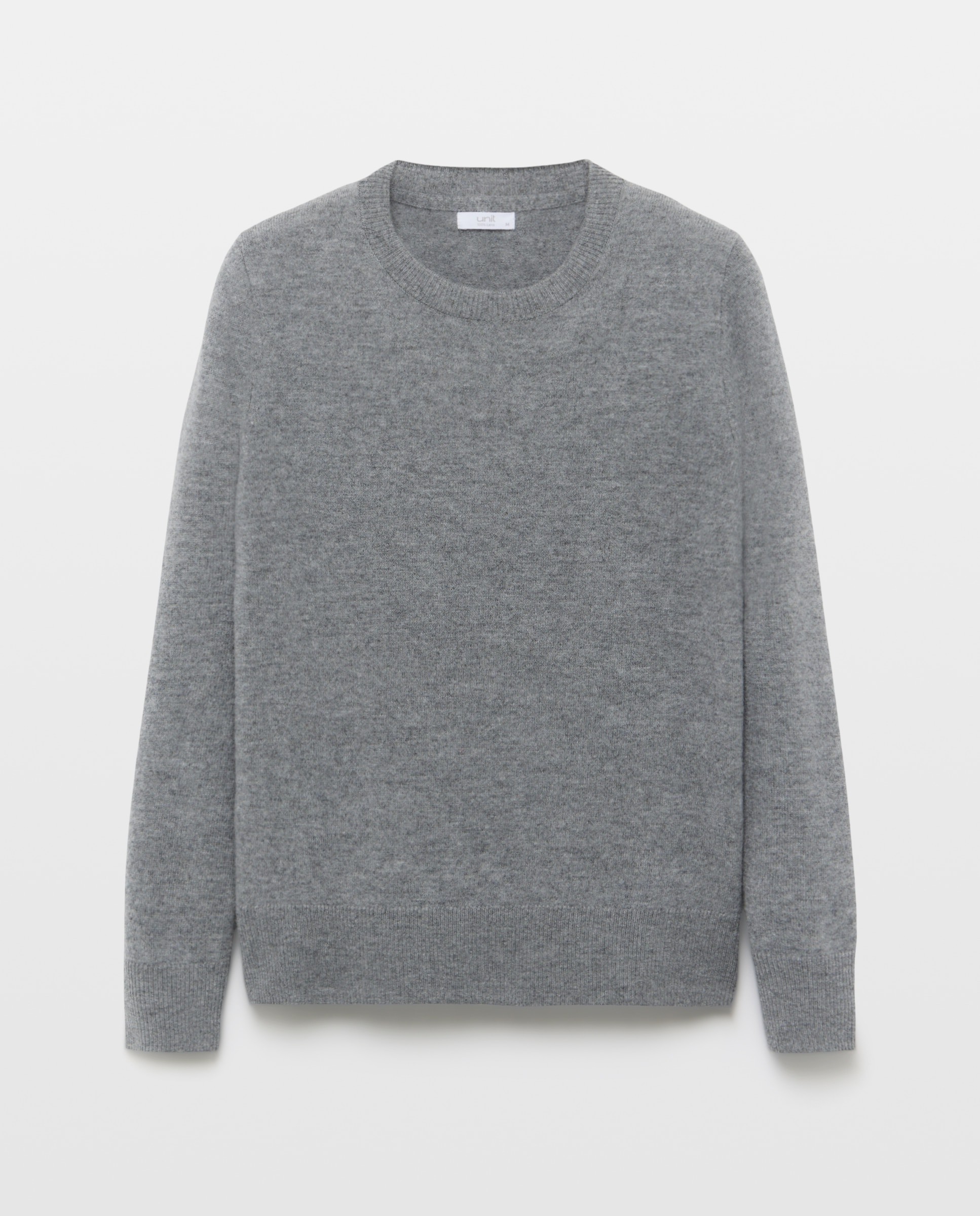 Jersey de mujer cuello caja 100% lana 820 Gris medio-4