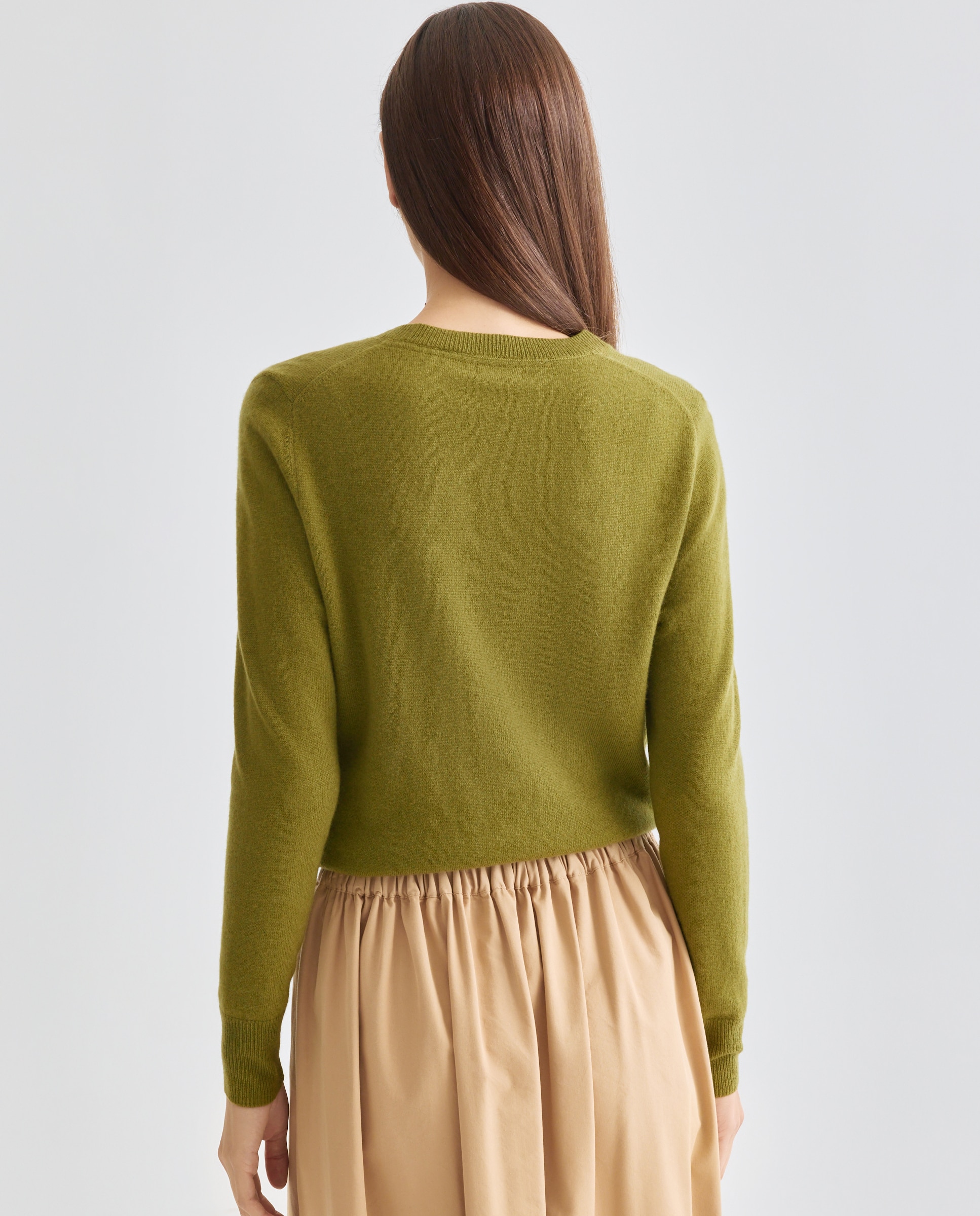 Jersey de mujer cuello caja 100% lana 510 Verde claro-3
