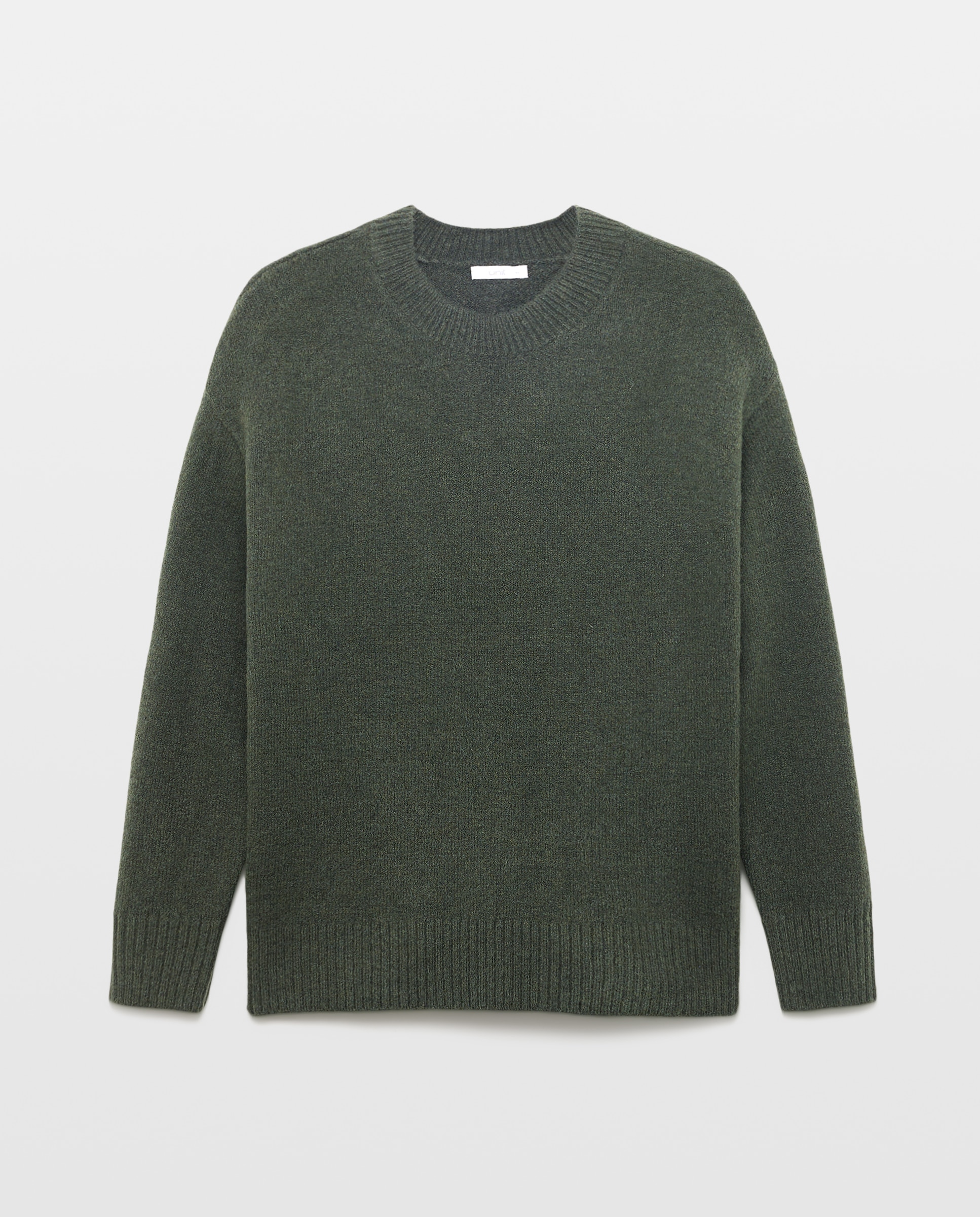 Jersey básico de mujer cuello caja 530 Verde oscuro-4
