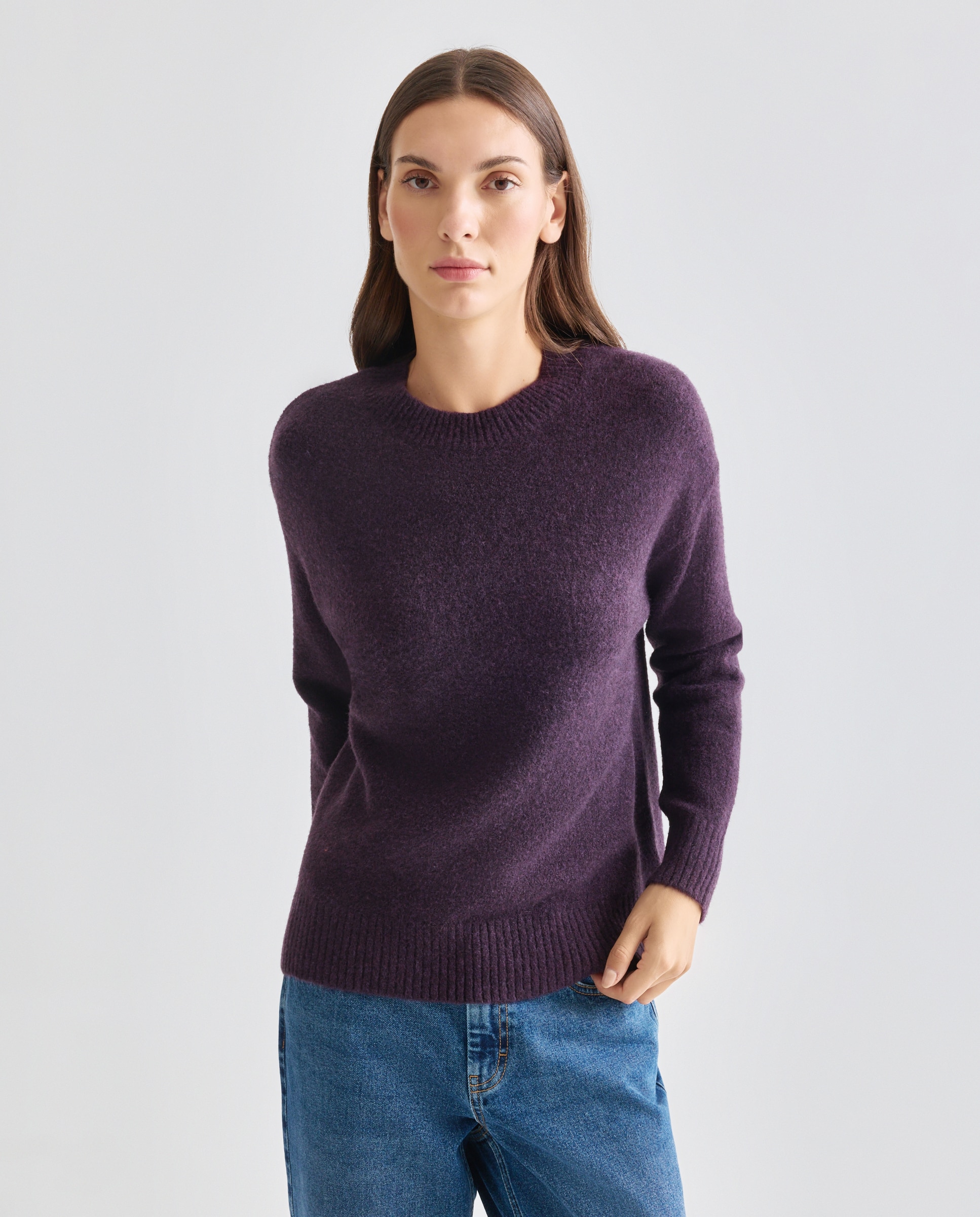 Imagen 0 de Jersey básico de mujer cuello caja