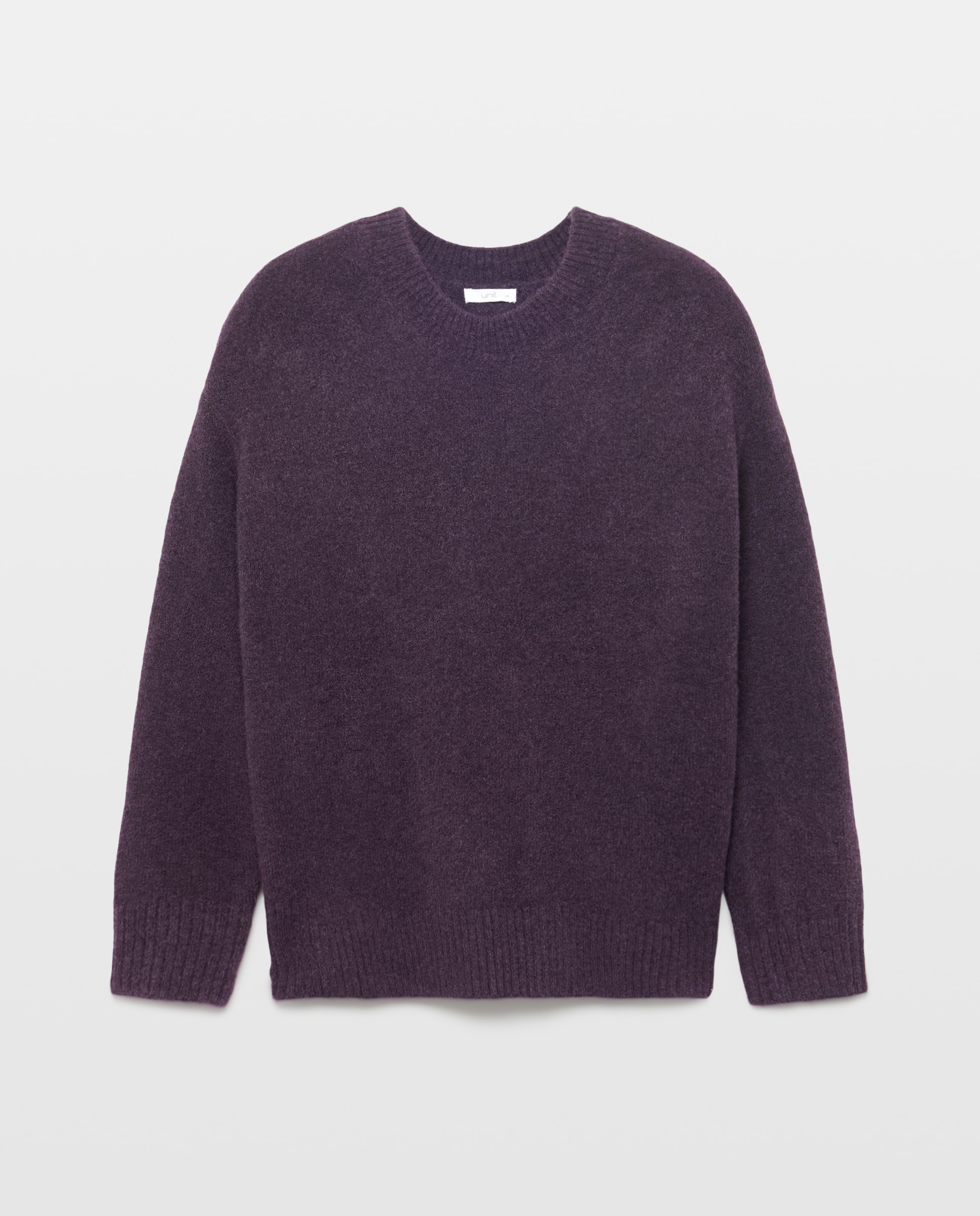 Jersey básico de mujer cuello caja Morado-4