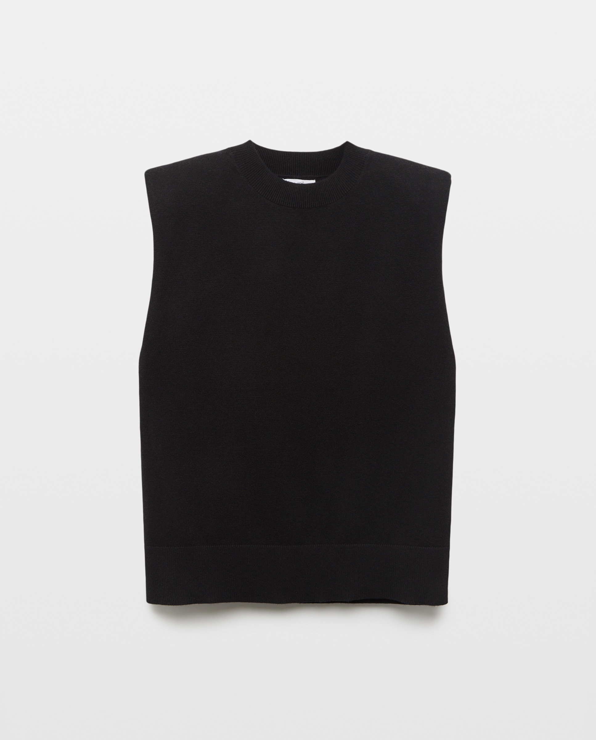 Chaleco de mujer cuello caja y hombreras Negro-4