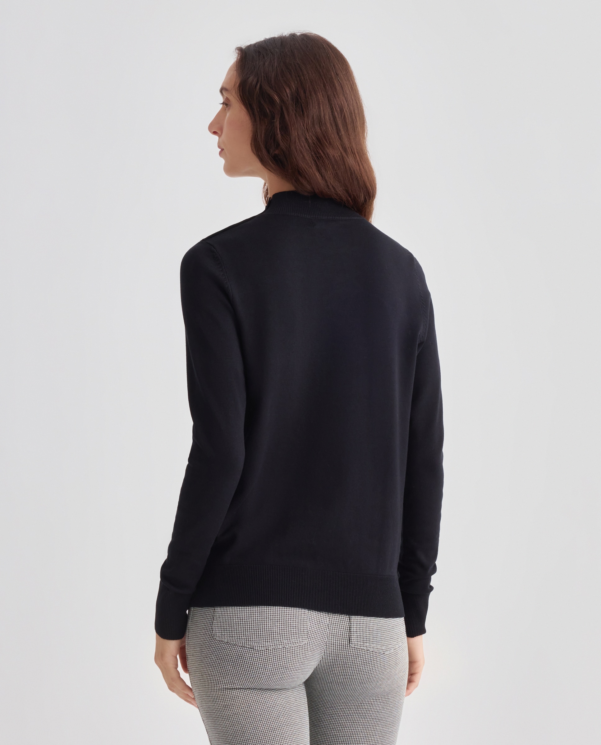 Jersey básico de mujer cuello perkins Negro-3