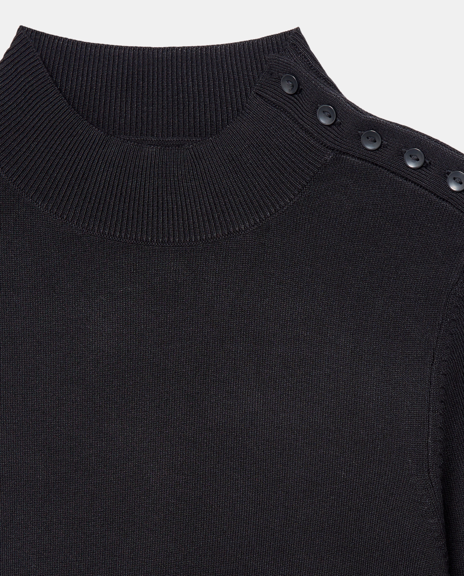 Jersey básico de mujer cuello perkins Negro-5