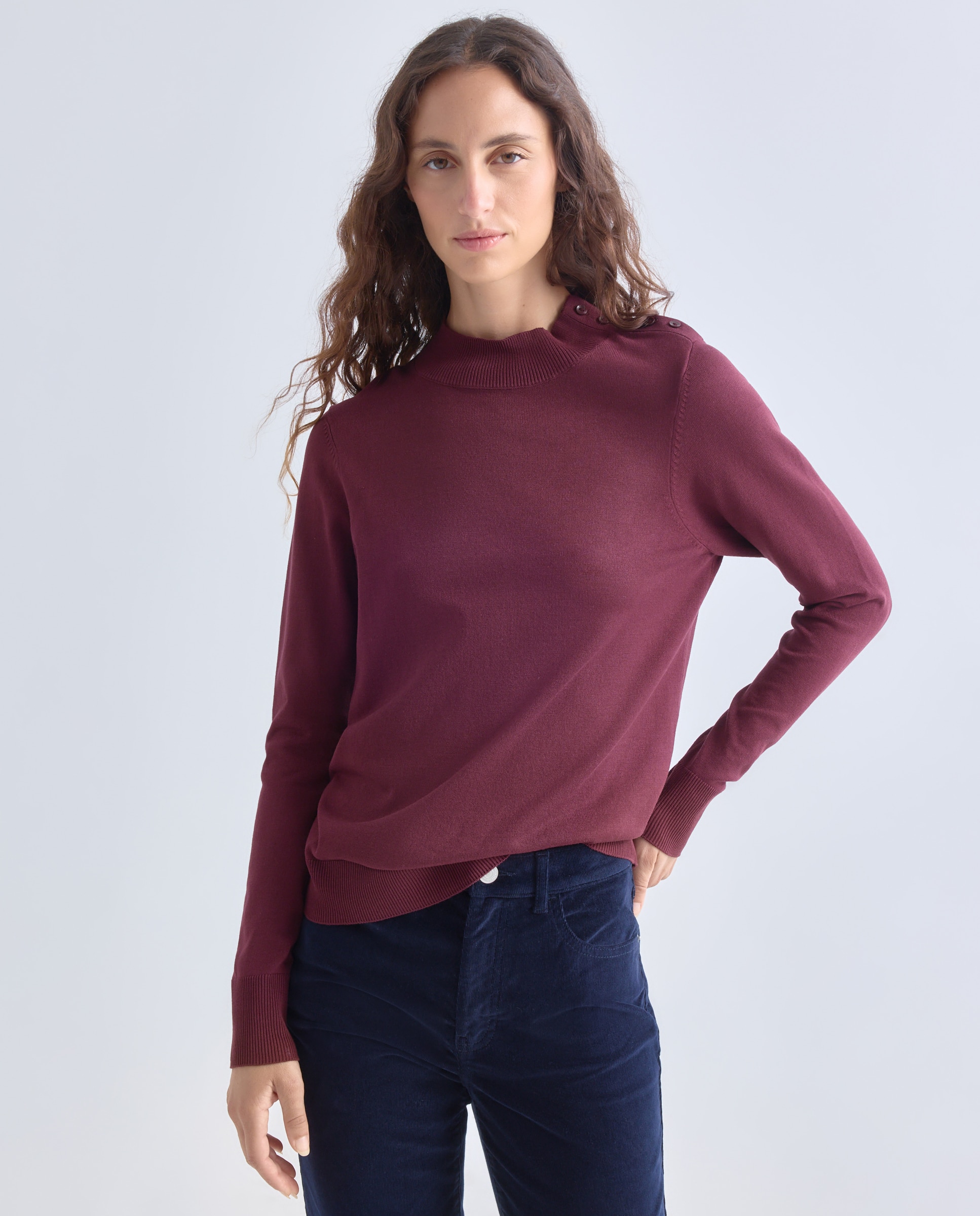 Imagen 0 de Jersey básico de mujer cuello perkins