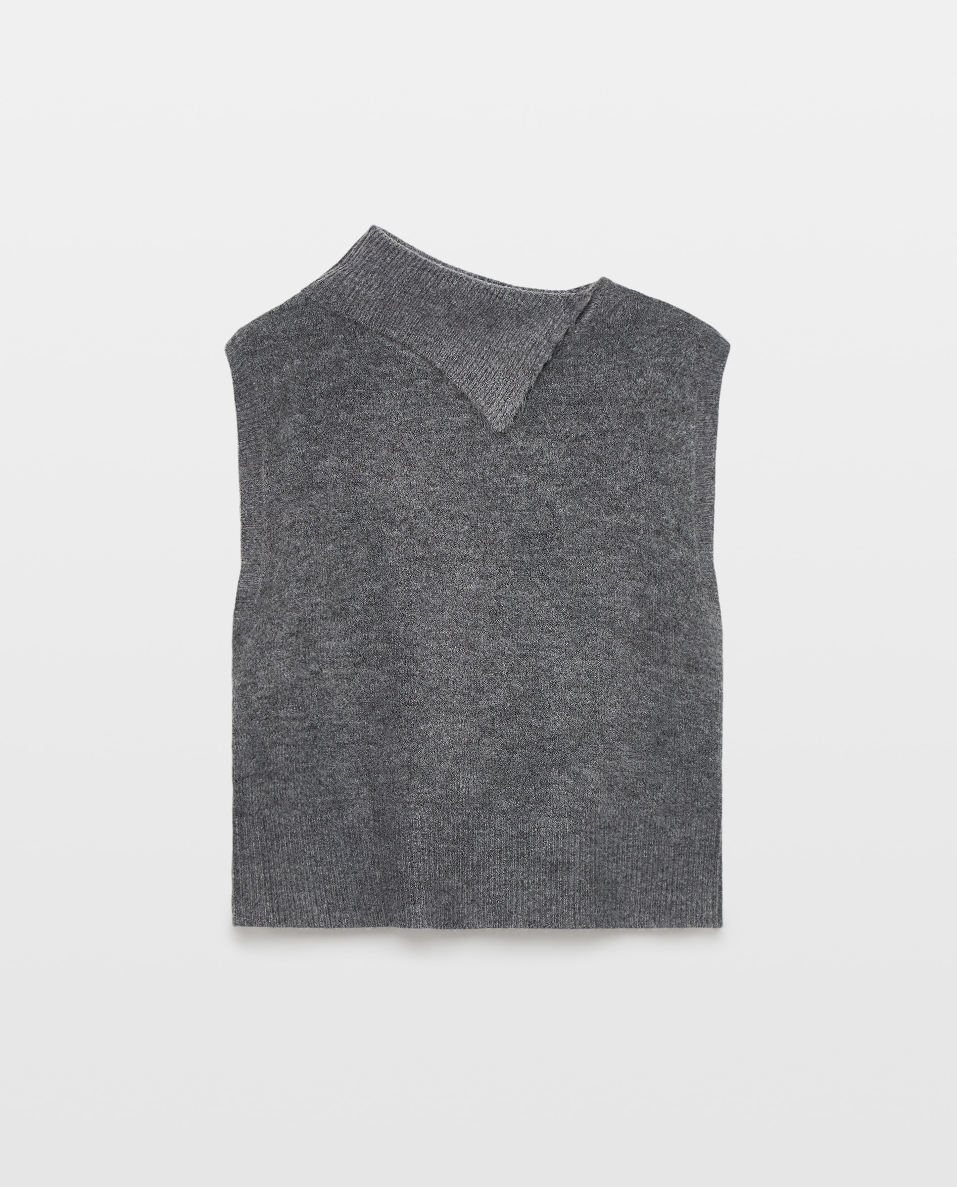 Chaleco de mujer cuello vuelto abierto 820 Gris medio-4
