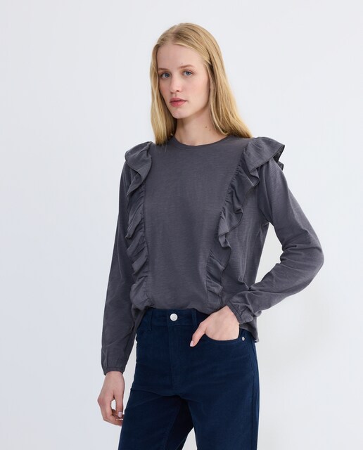 Imagen 0 de Camiseta mujer volante gasa