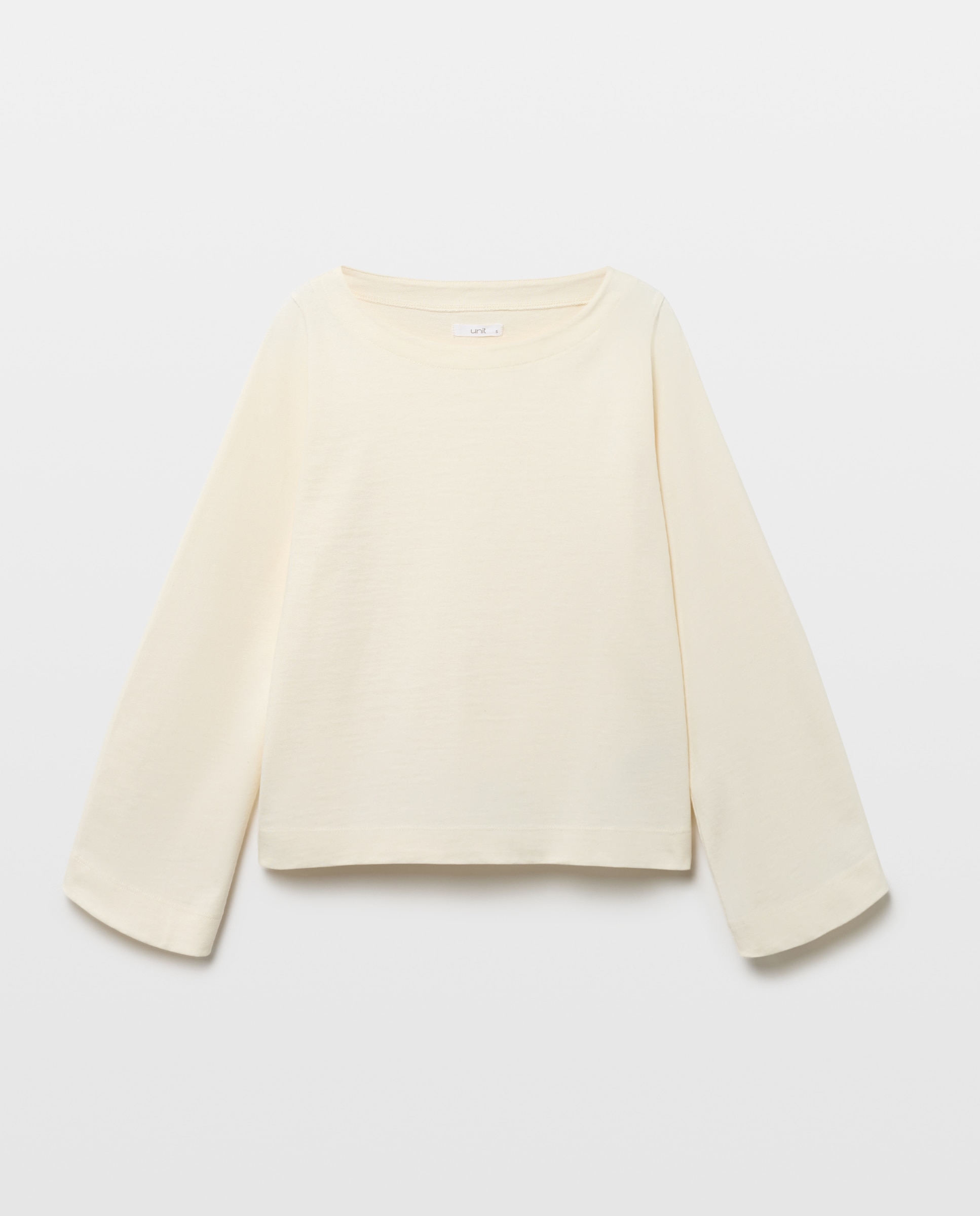 Camiseta de mujer cuello caja manga acampanada 120 Crudo-4