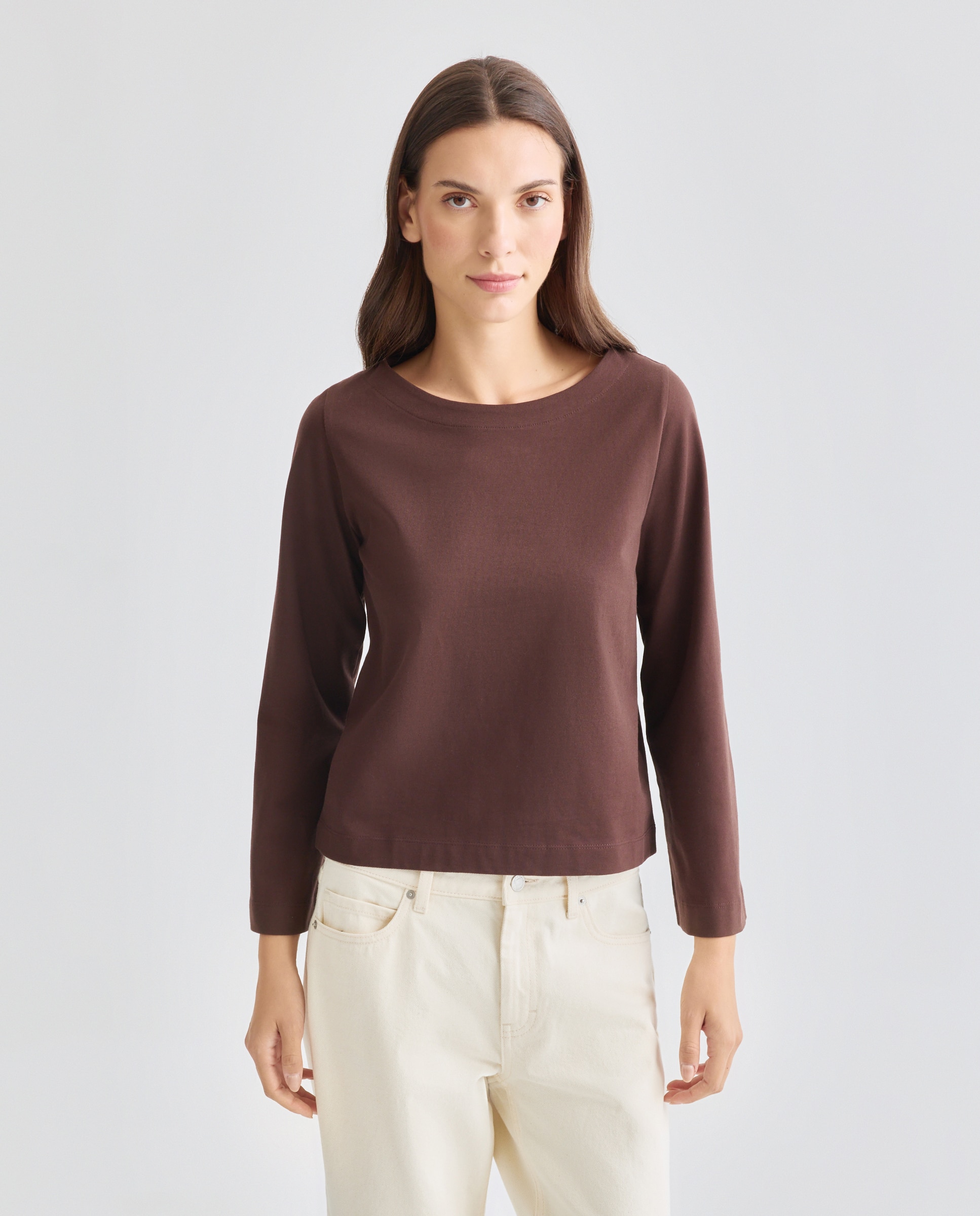 Imagen 0 de Camiseta de mujer cuello caja manga acampanada