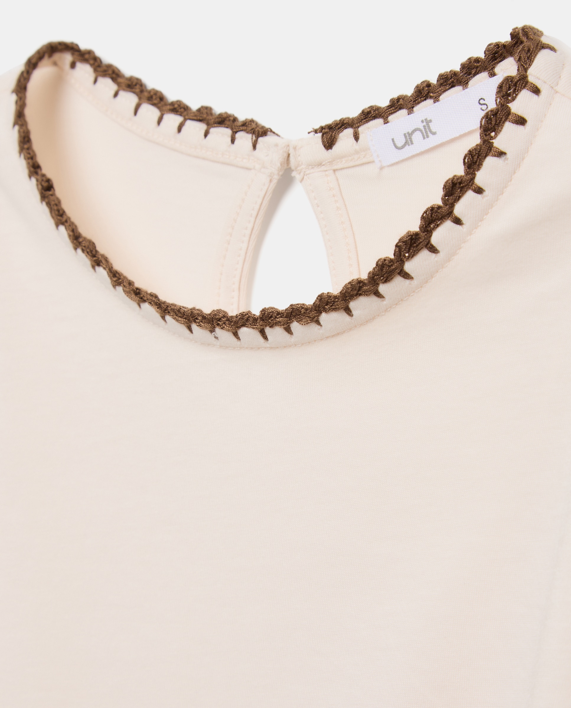Camiseta de mujer ribete bordado 120 Crudo-5