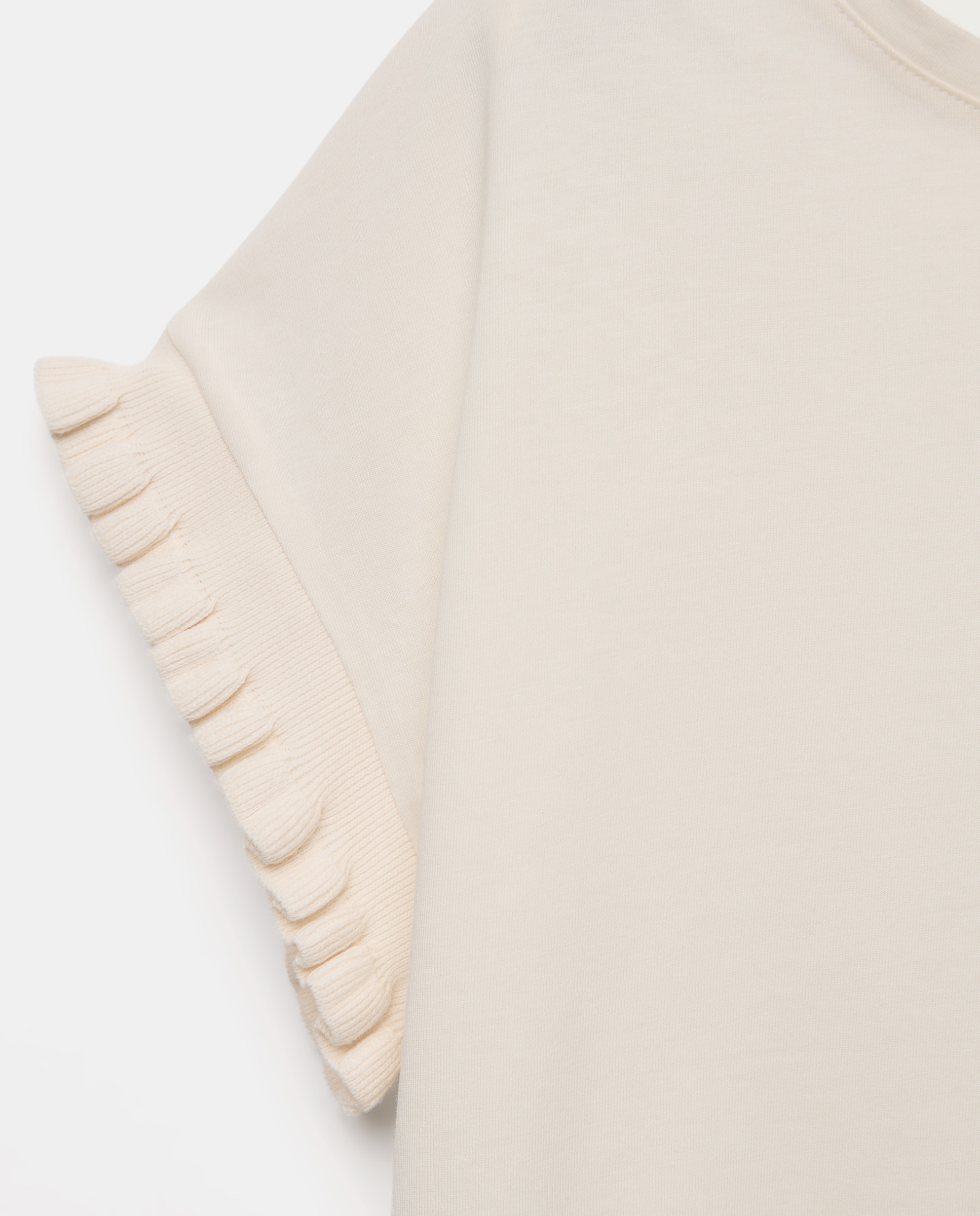 Camiseta de mujer cuello caja acabado manga volante 120 Crudo-5