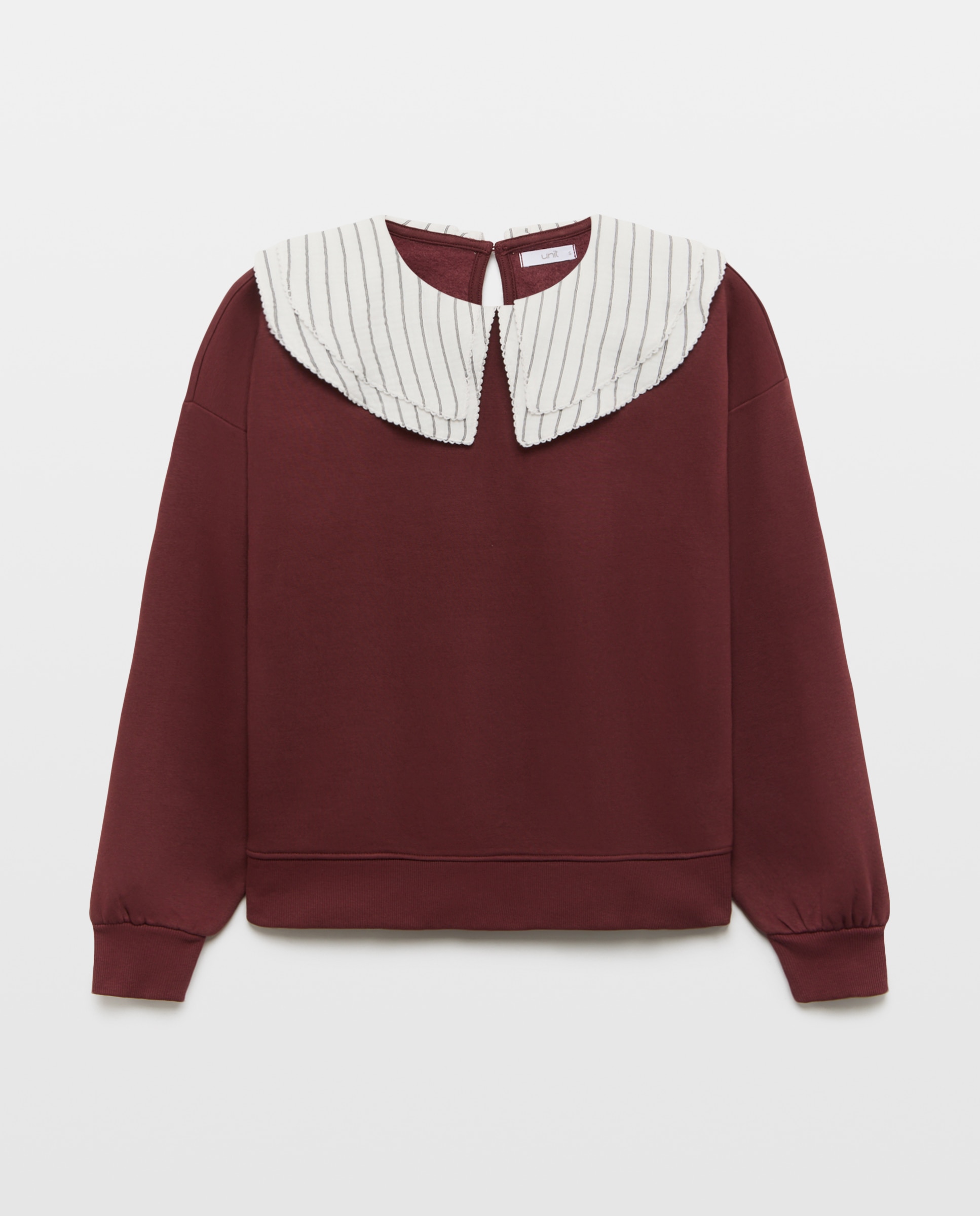 Sudadera de mujer con cuellos 291 Berenjena-4