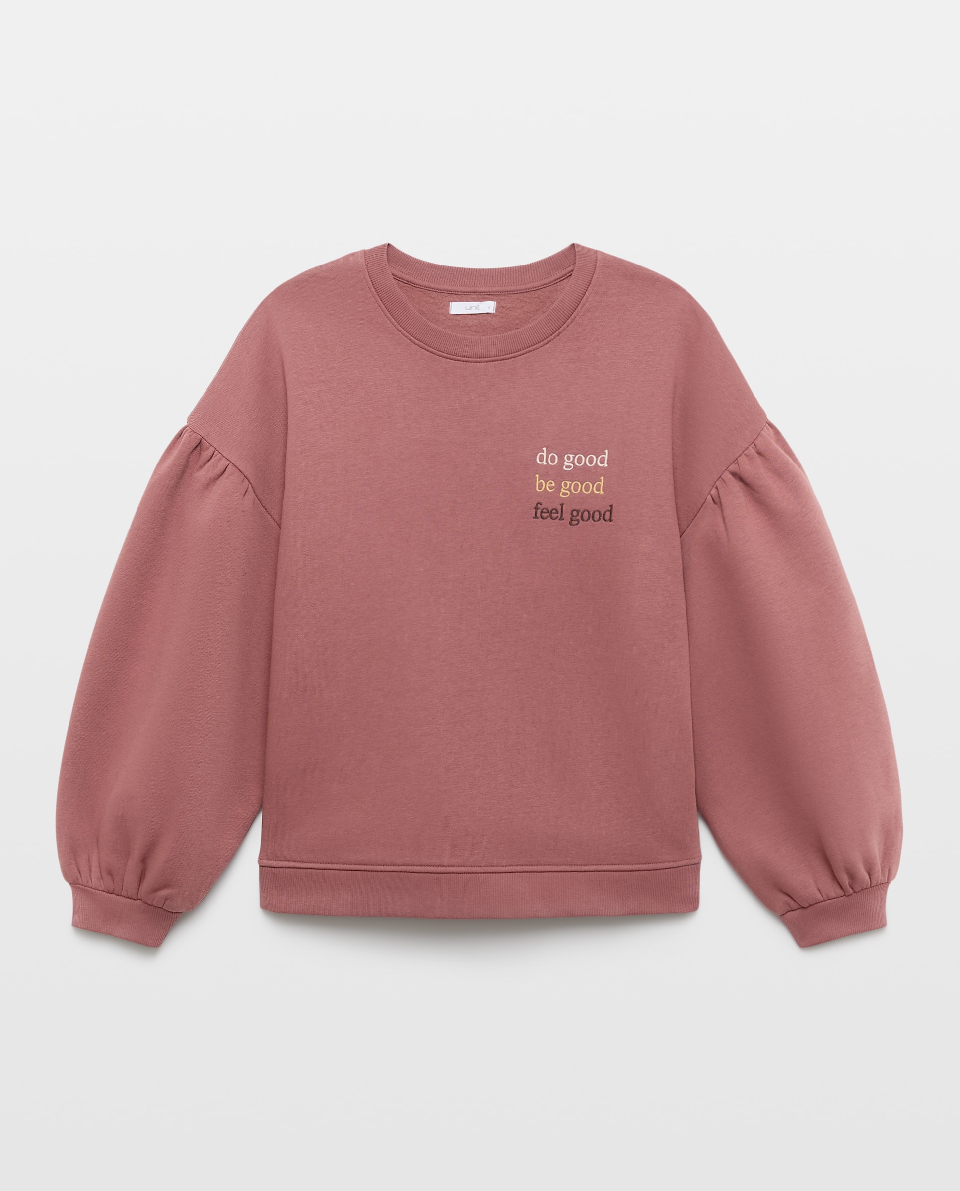 Sudadera de mujer con manga globo y detalle bordado 120 Crudo-4