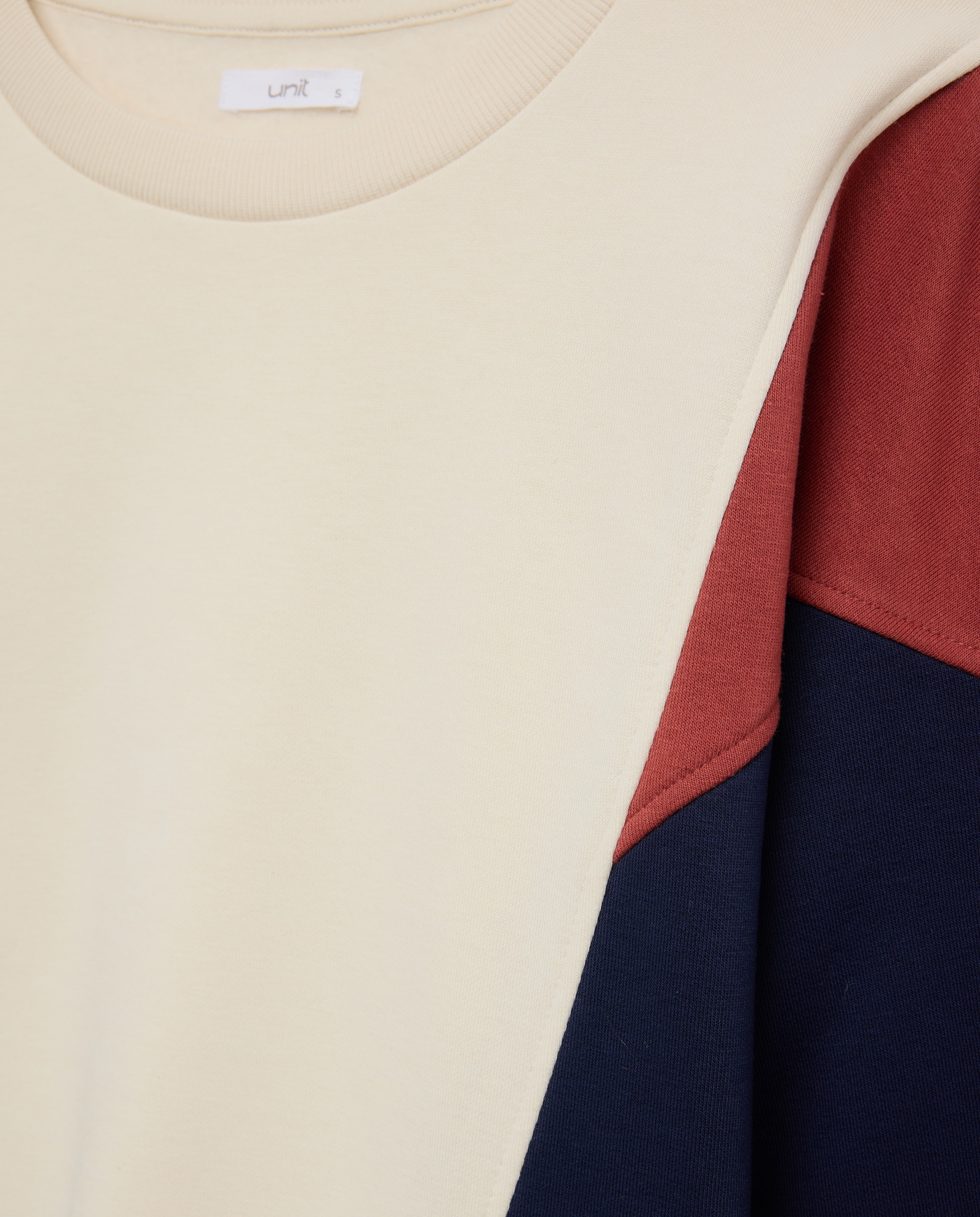 Sudadera de mujer cuello caja color block Azul marino-5