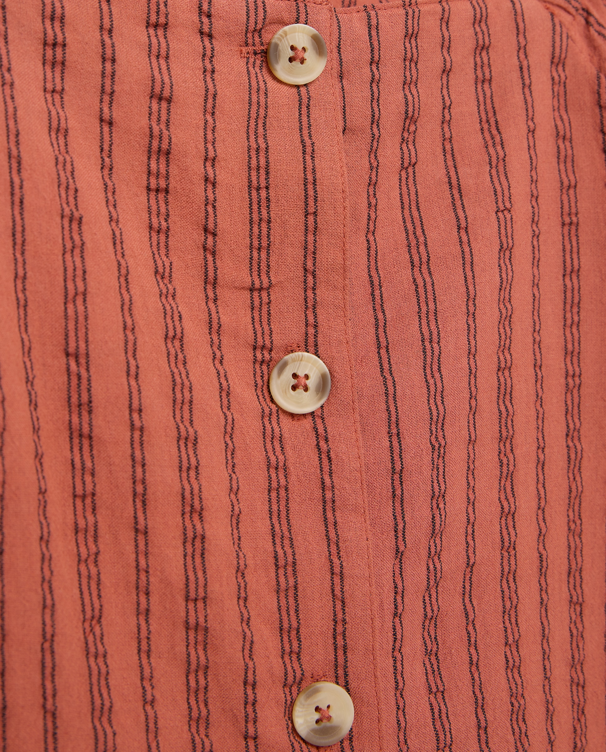 Blusa de mujer con escote cuadrado de rayas total look Rojo-5
