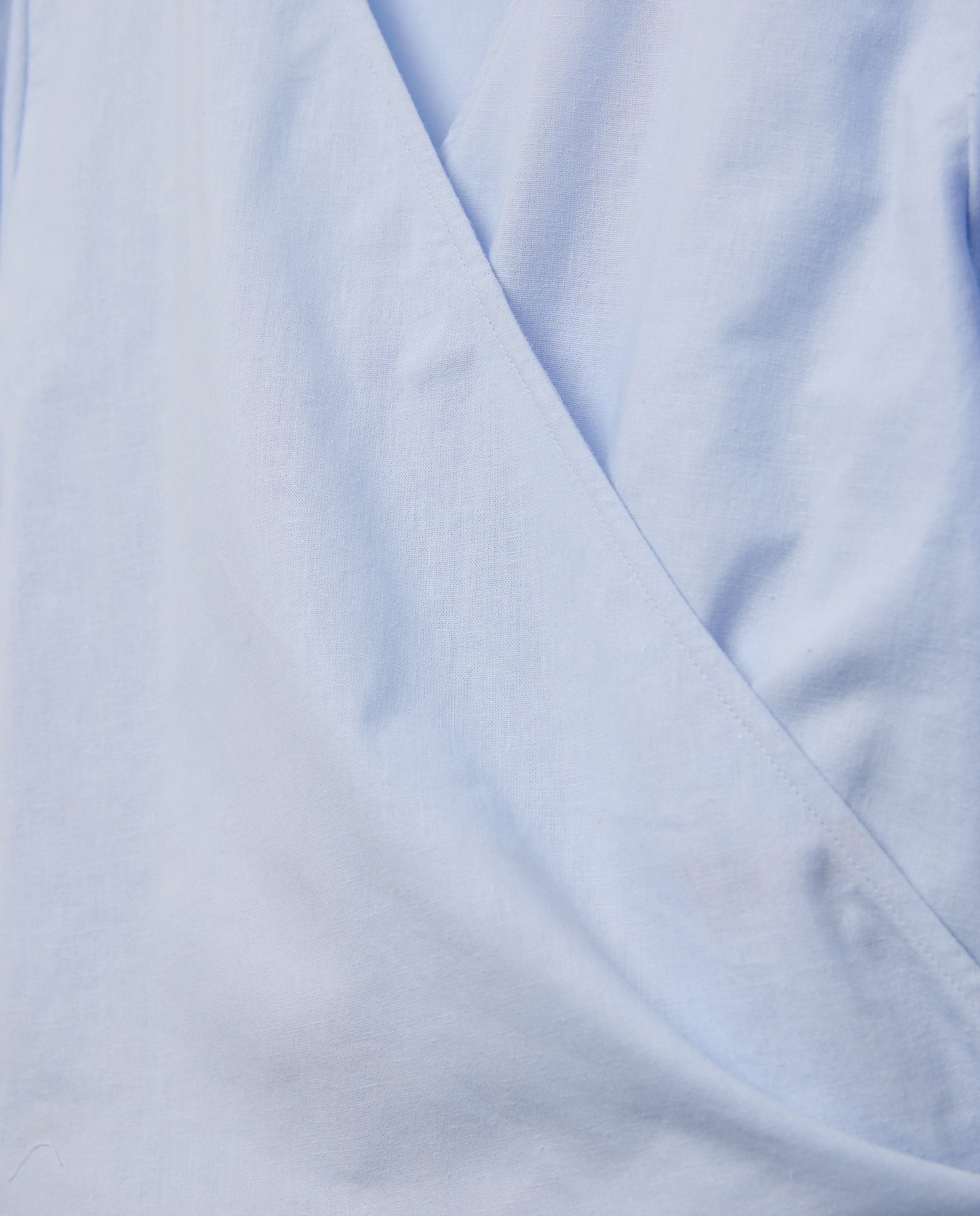 Blusa de mujer cruzada con manga abullonada 400 Azul-5