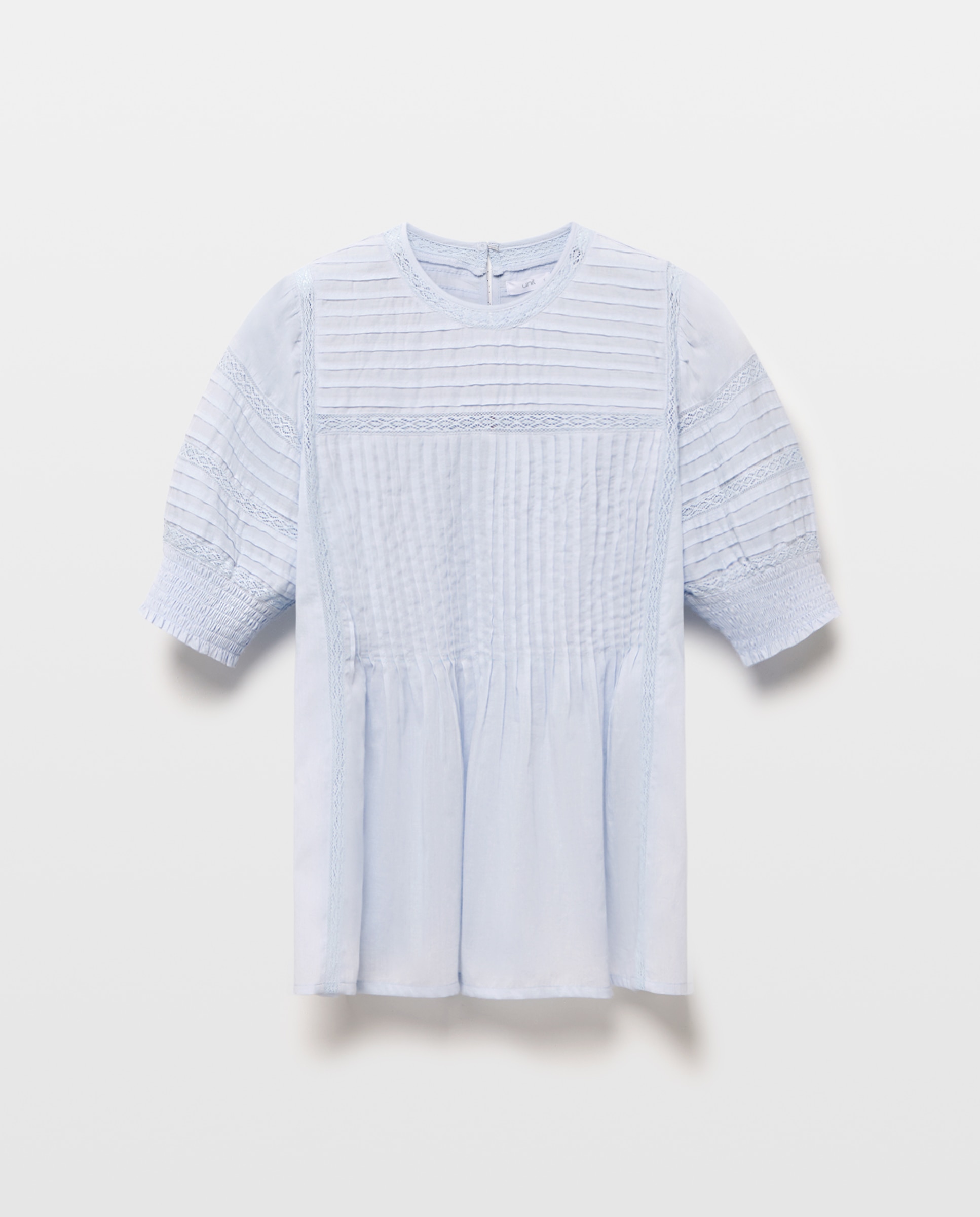 Blusa de mujer romántica Azul claro-4