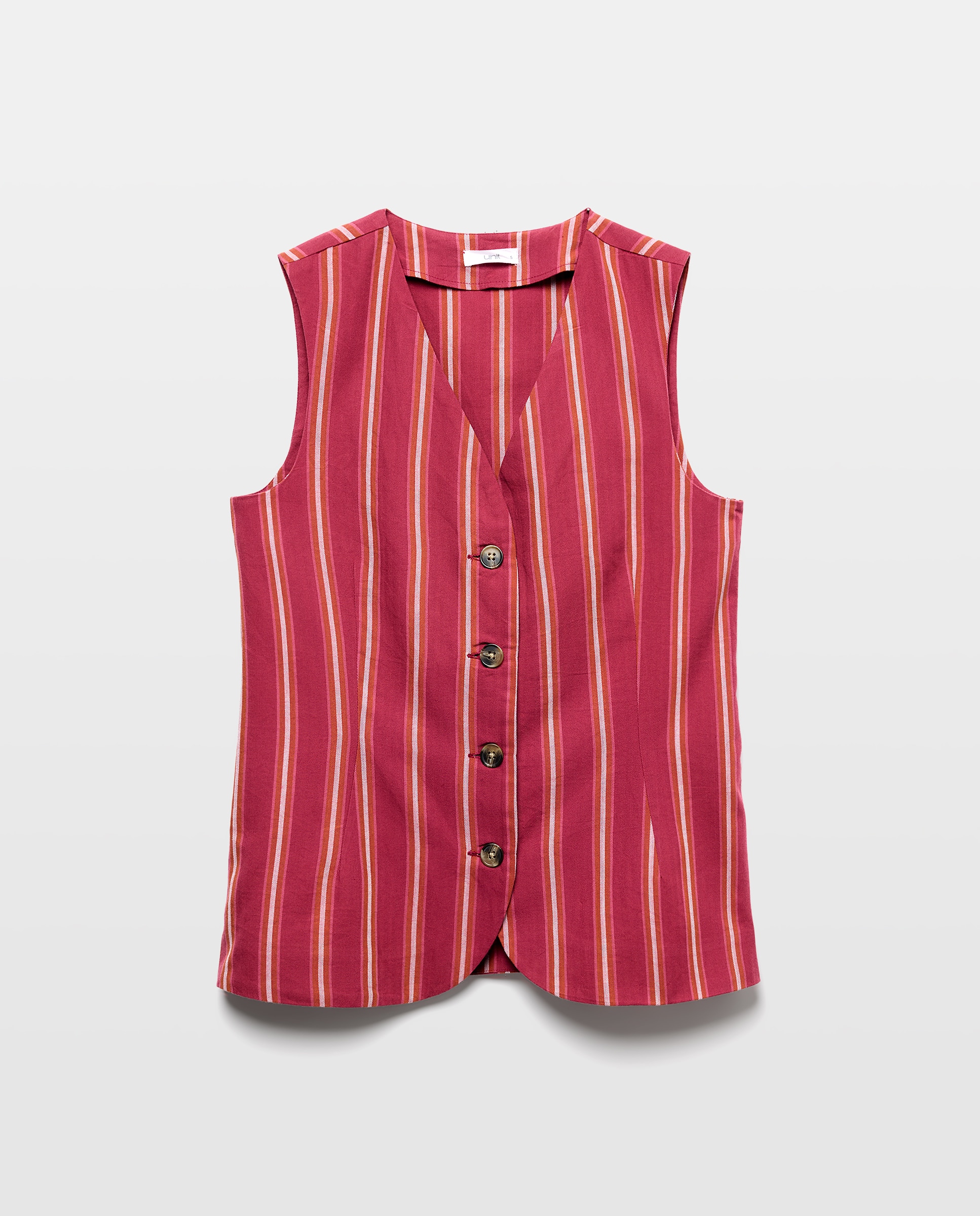 Chaleco de mujer de rayas total look Rosa-4