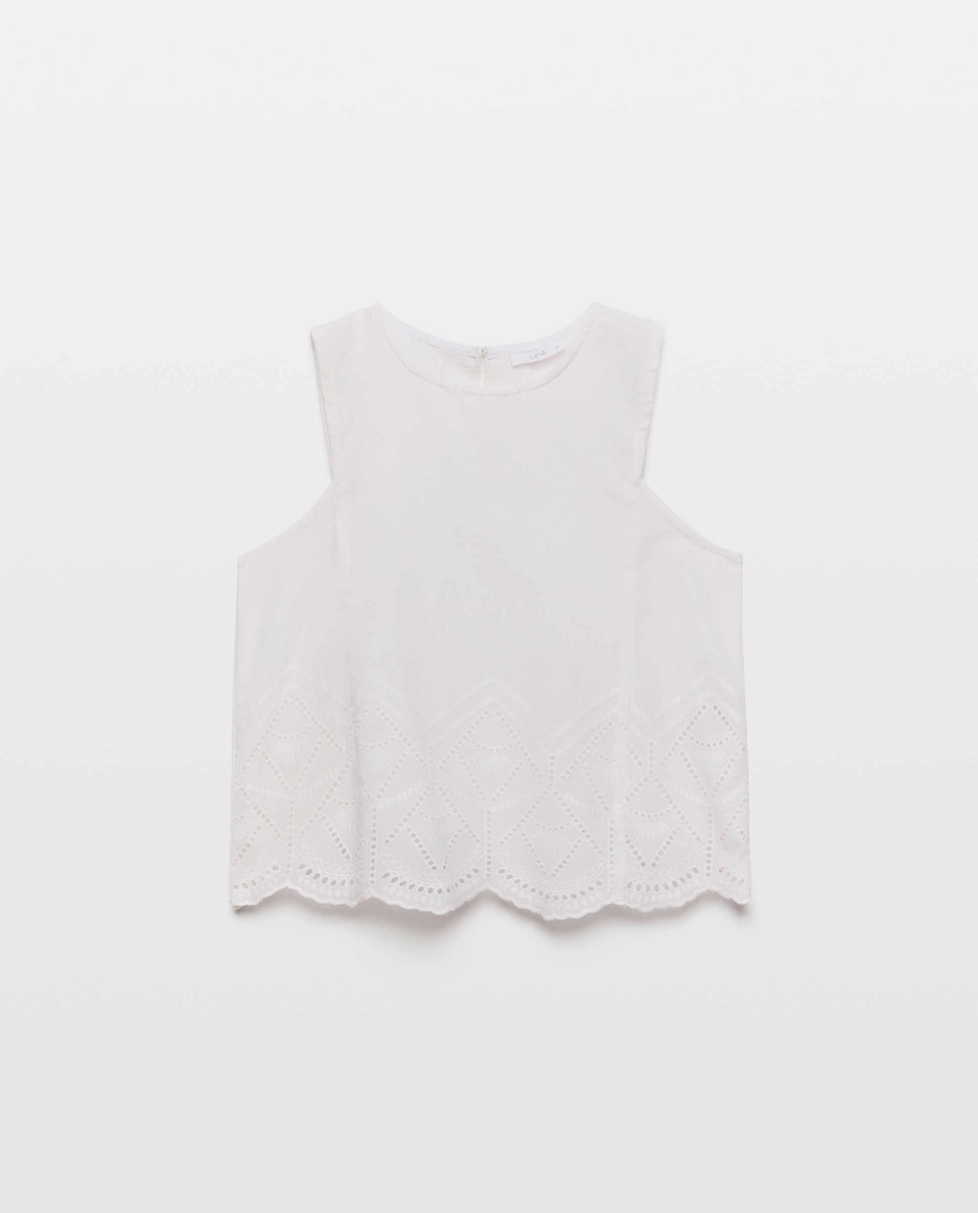 Blusa de mujer bordada total look Blanco-4