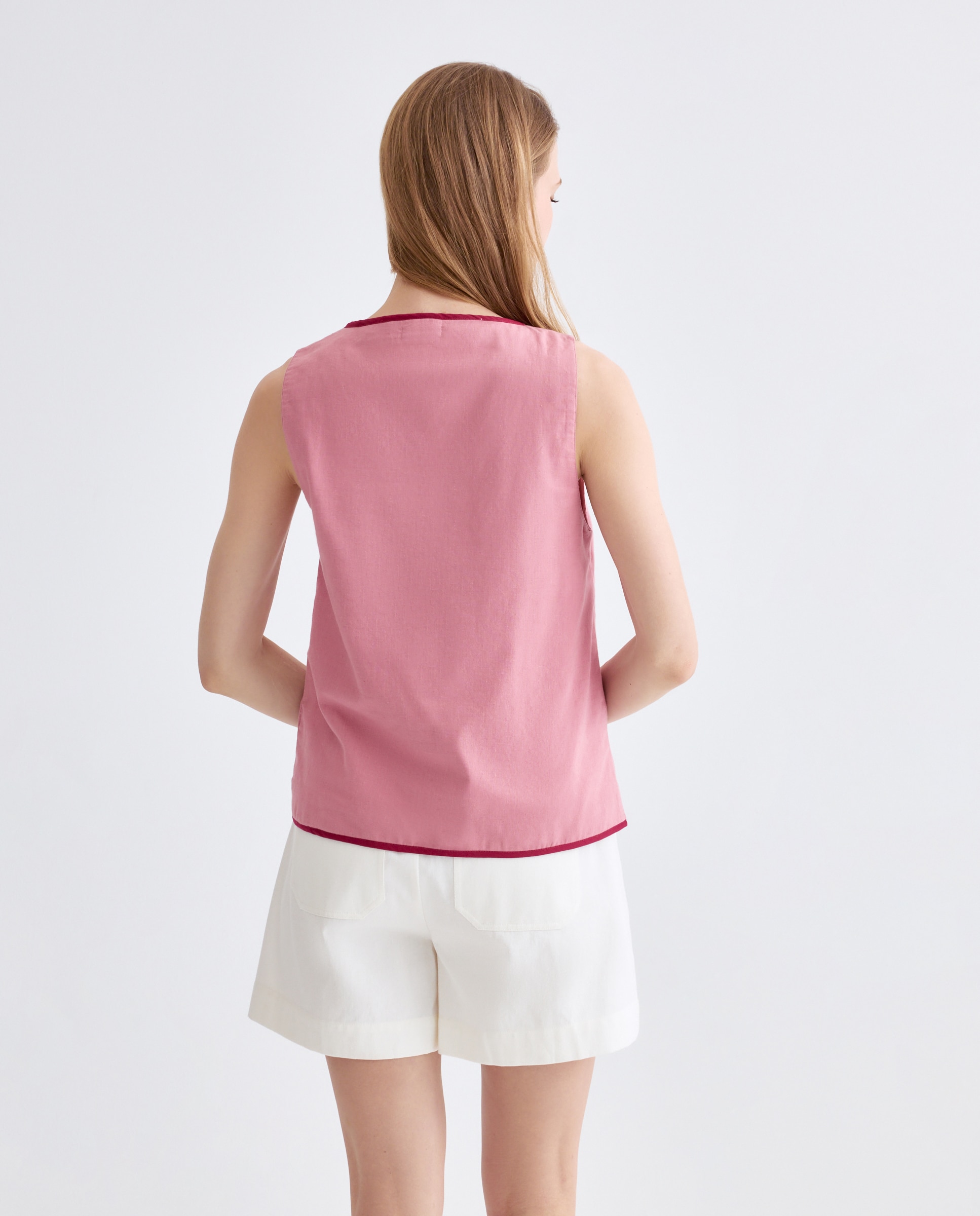 Chaleco de mujer cruzado 200 Rosa-3