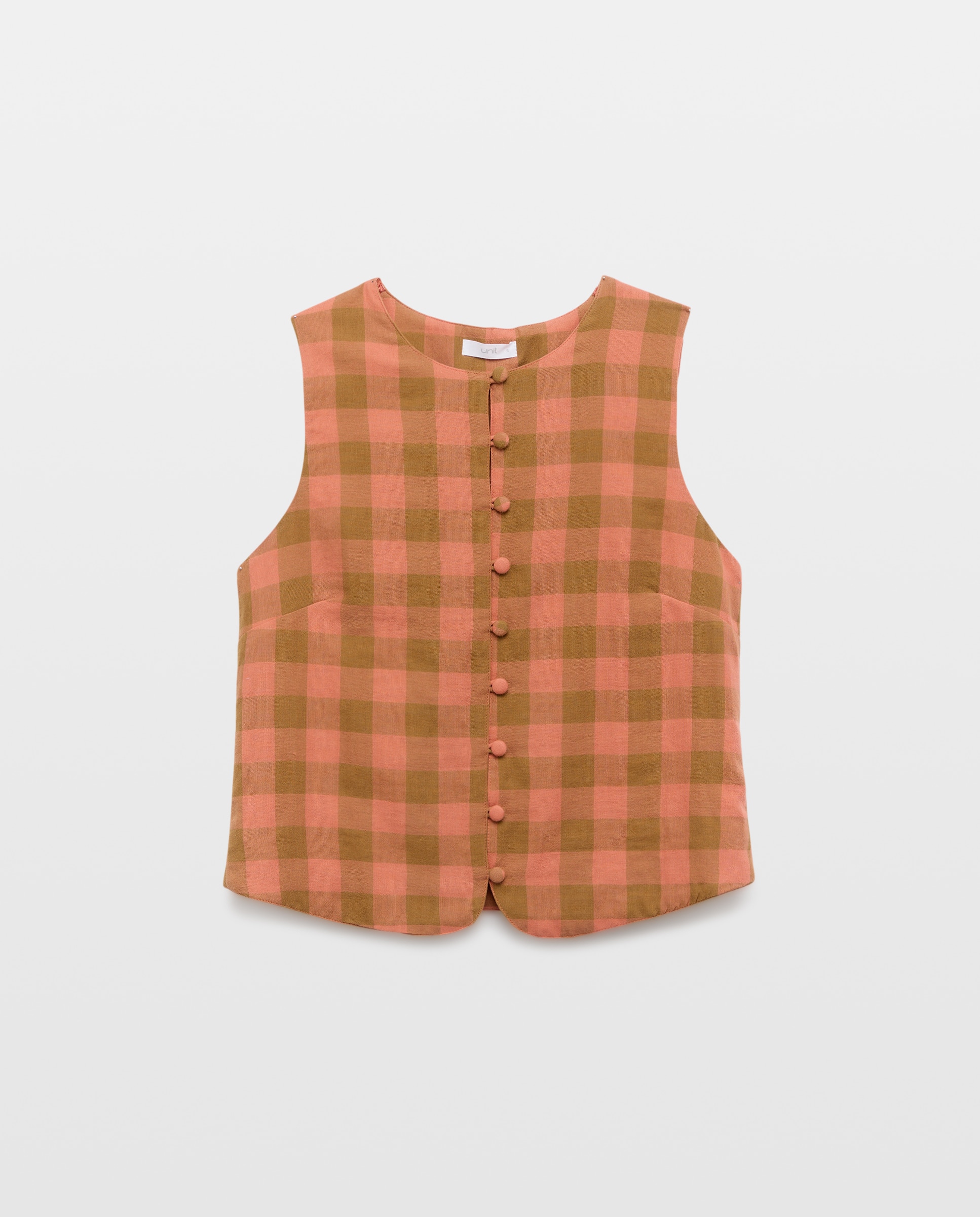 Blusa de mujer de cuadros total look Rojo-4