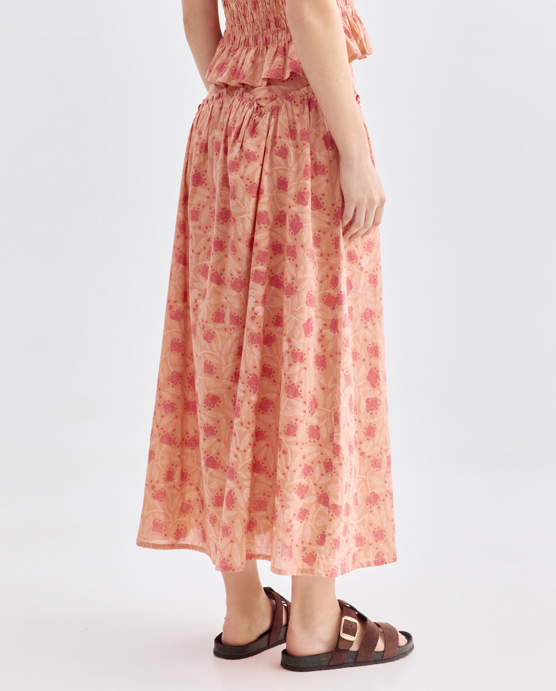 Falda de mujer de flores total look Rosa-3