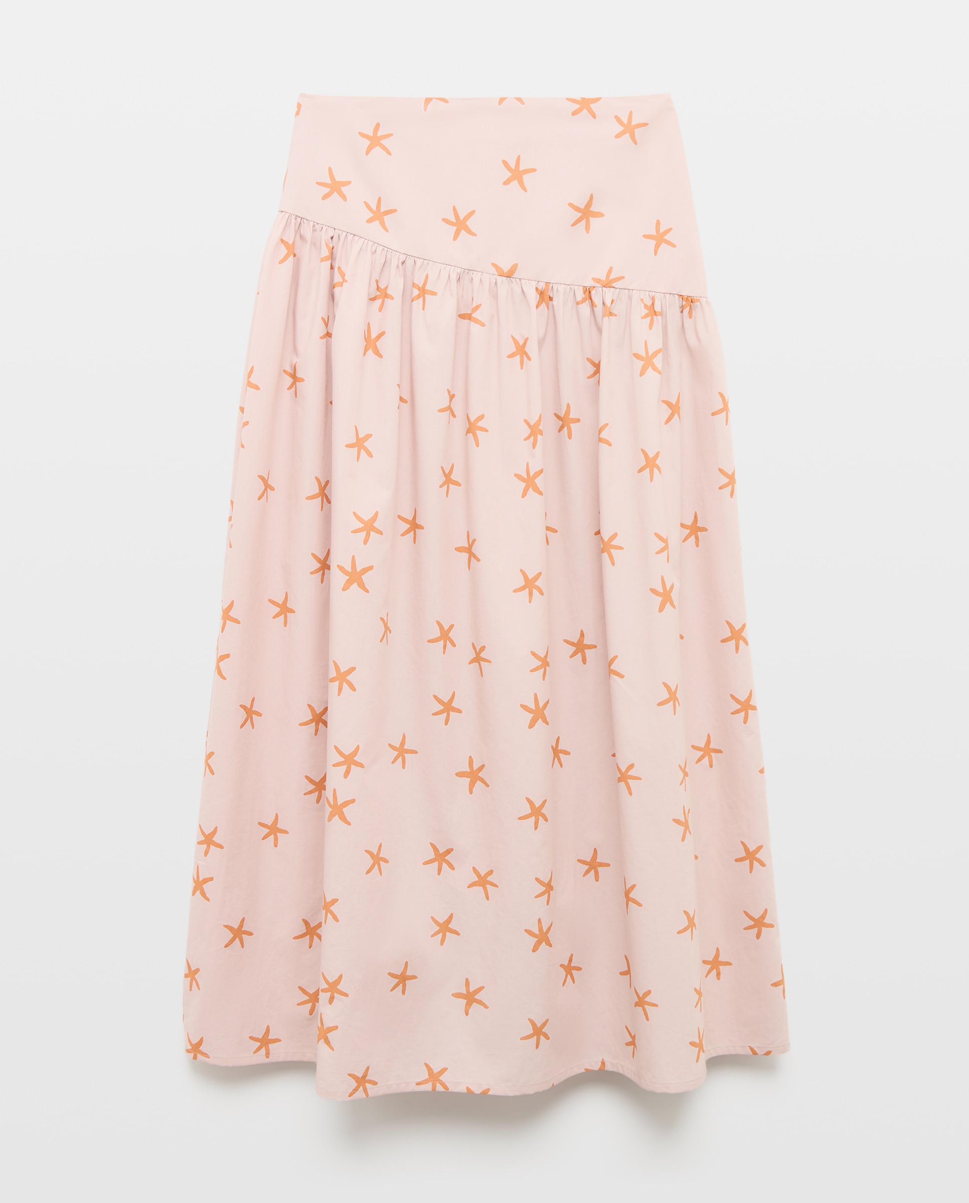 Falda de mujer asimétrica estampada total look Rosa-4
