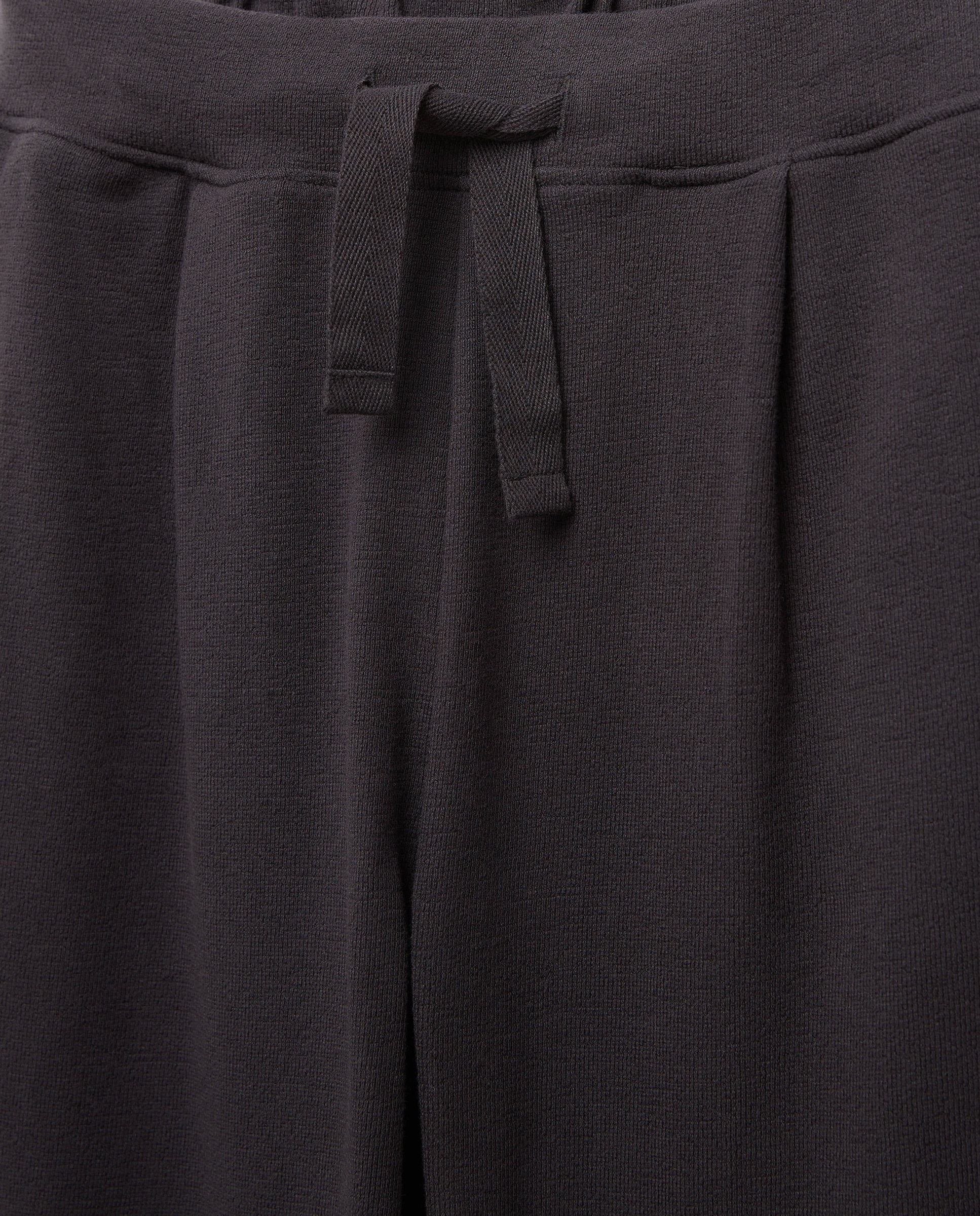 Pantalón de mujer de punto bajo ribete ondas Negro-5
