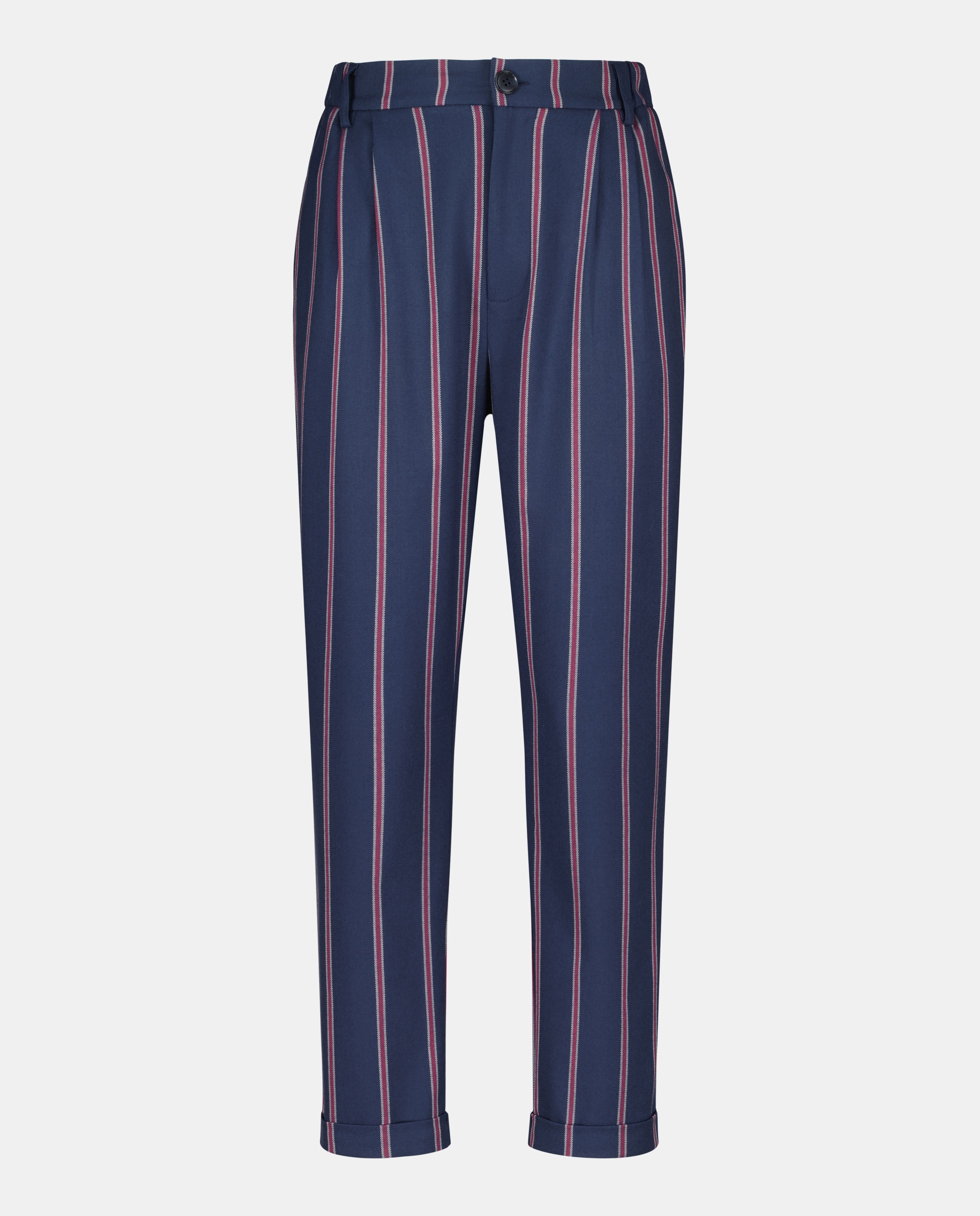 Pantalón de mujer sastrero de rayas total look Azul-4